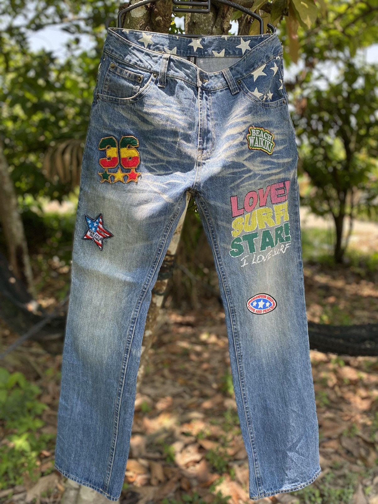 Japanese Brand Clone Devgru Patchwork Kapital Style Denim Size US 33 - 1 Thumbnail