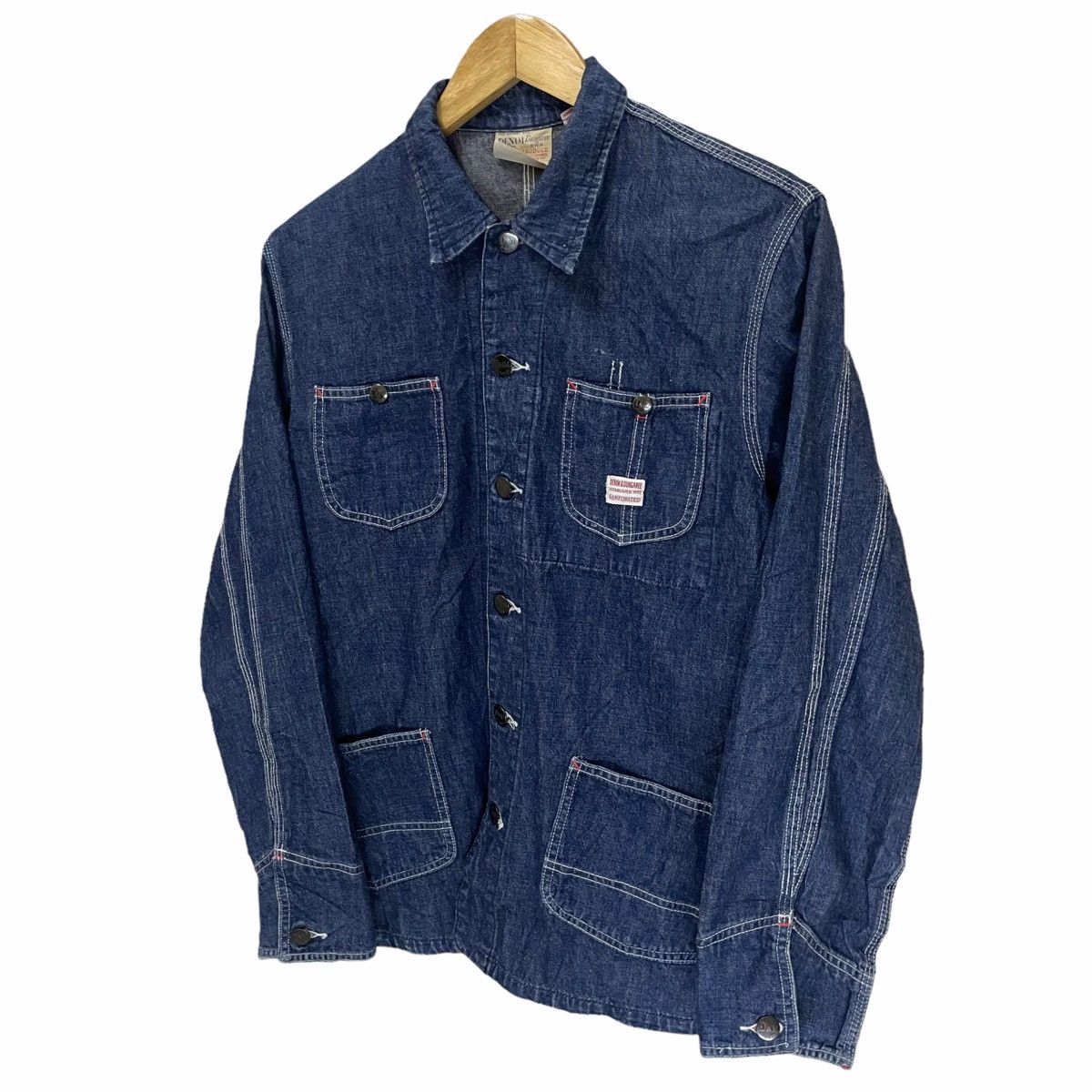 Blue Blue Japan 💥 DENIM DUNGAREE SANFORIZED CHORE WORKER JACKET Size US S / EU 44-46 / 1 - 5 Thumbnail