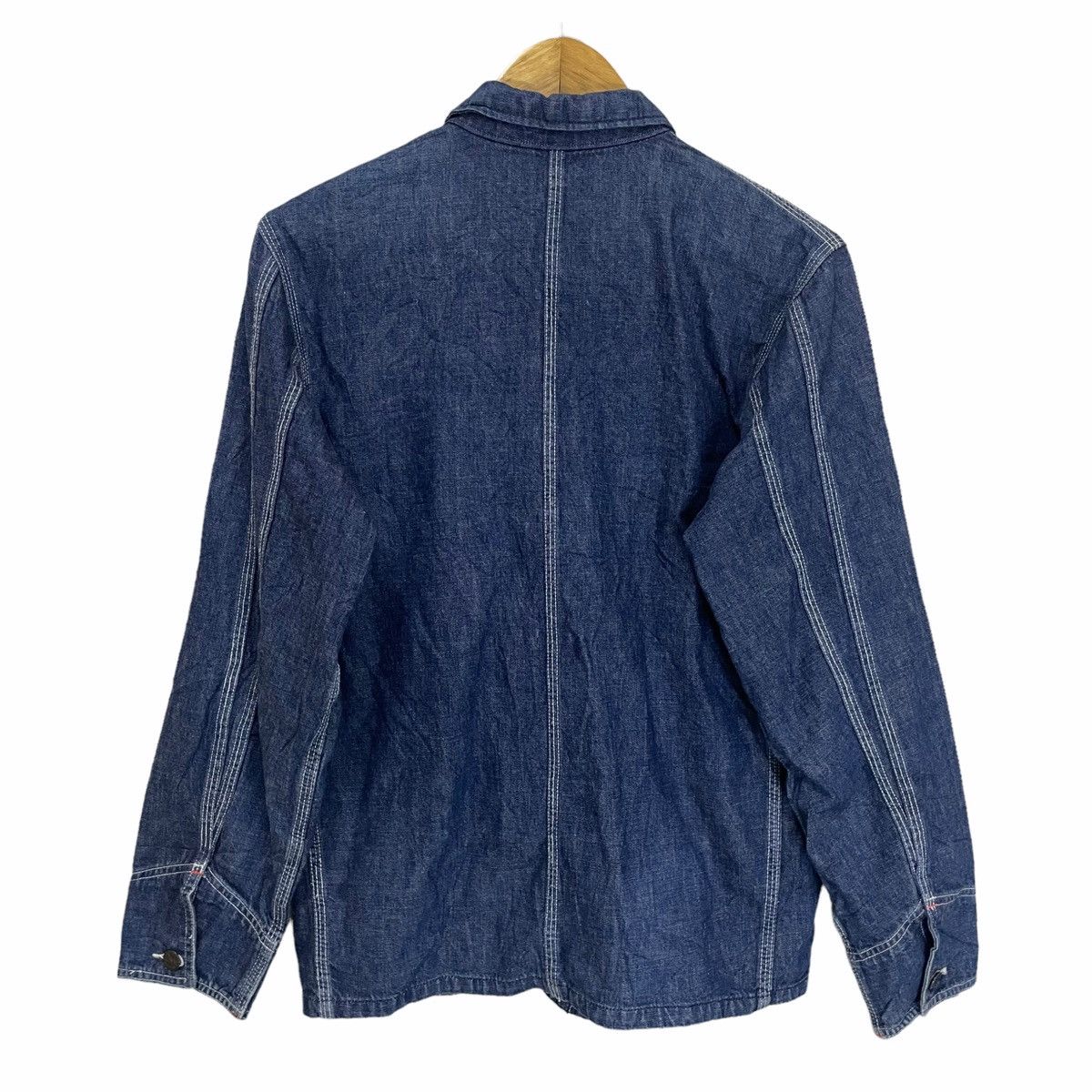 Blue Blue Japan 💥 DENIM DUNGAREE SANFORIZED CHORE WORKER JACKET Size US S / EU 44-46 / 1 - 7 Thumbnail