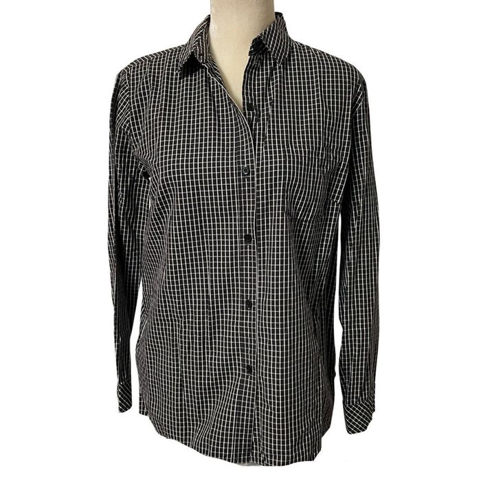 Other Rebecca Malone Button Up Shirt Small Black White Checkered L ...