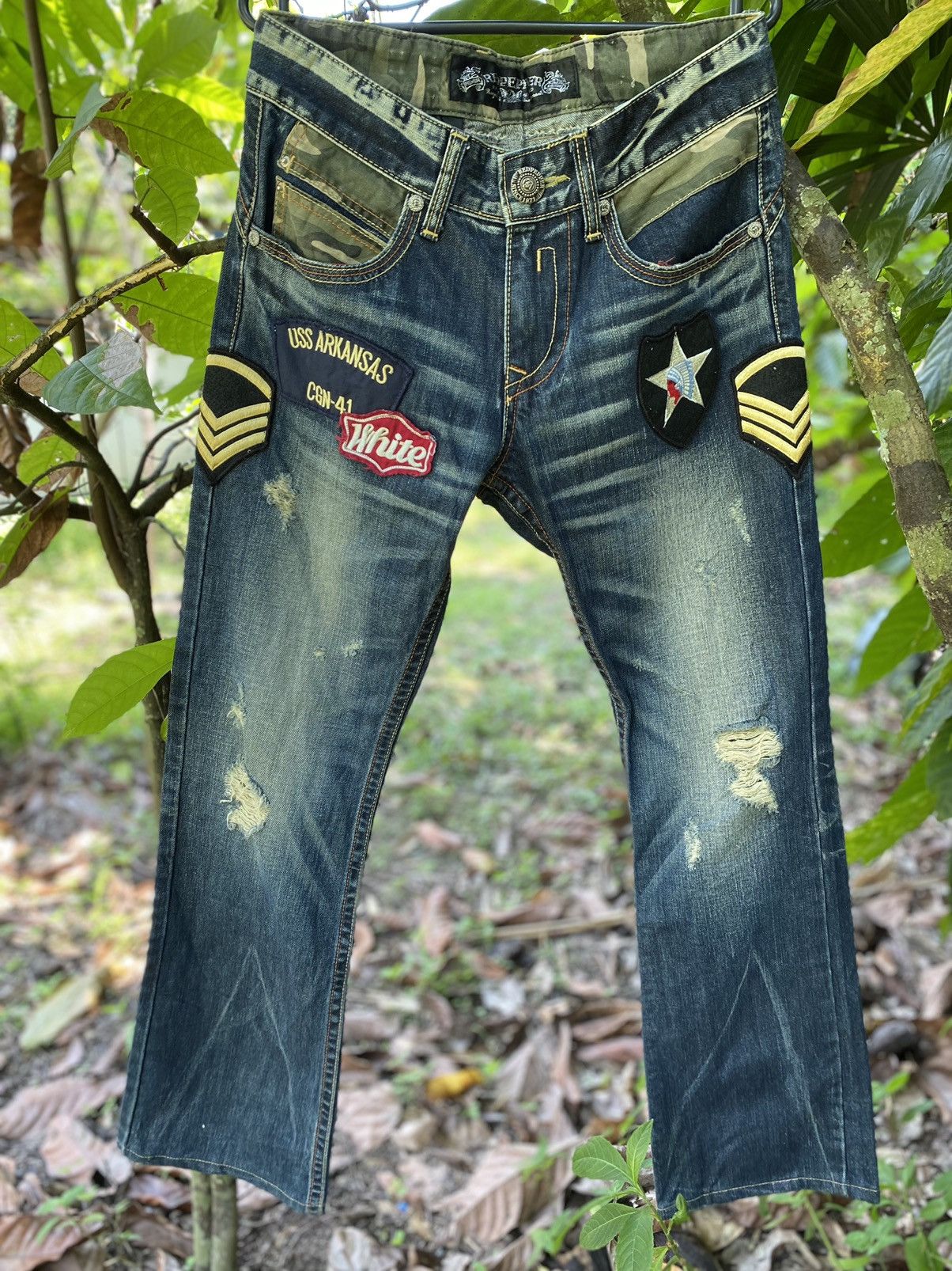Japanese Brand Japanese Jeans Red Pepper & Denim Patchwork Military US Army Size US 32 / EU 48 - 1 Thumbnail