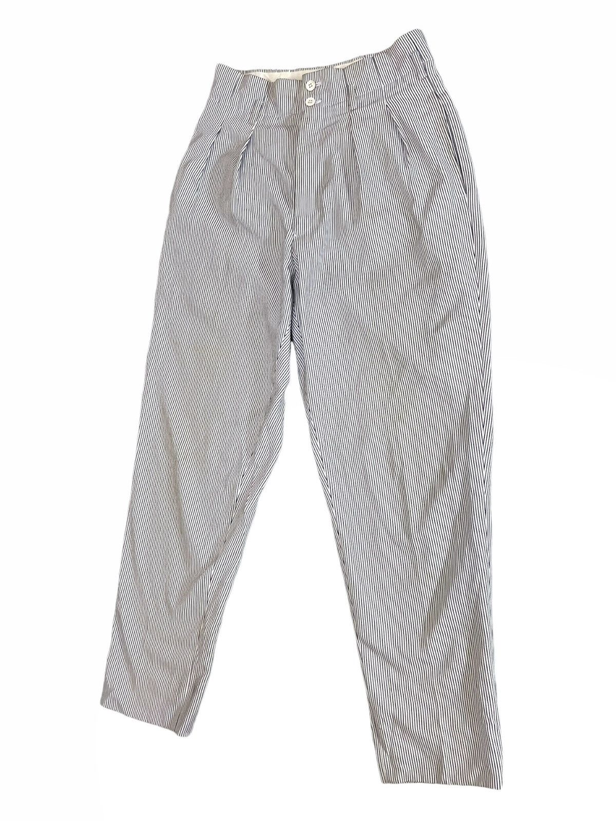 Comme des Garcons × Comme des Garcons Homme × Comme des Garcons Homme Plus 💥 AD1989 ICONIC CDGH PLUS COTTON BALLOON BAGGY STRIPE PANT Size US 30 / EU 46 - 4 Thumbnail