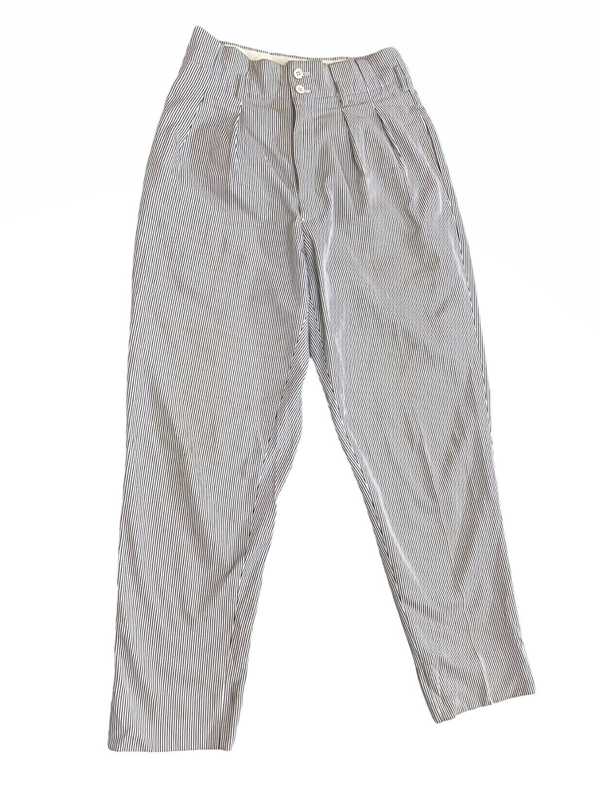 Comme des Garcons × Comme des Garcons Homme × Comme des Garcons Homme Plus 💥 AD1989 ICONIC CDGH PLUS COTTON BALLOON BAGGY STRIPE PANT Size US 30 / EU 46 - 2 Thumbnail