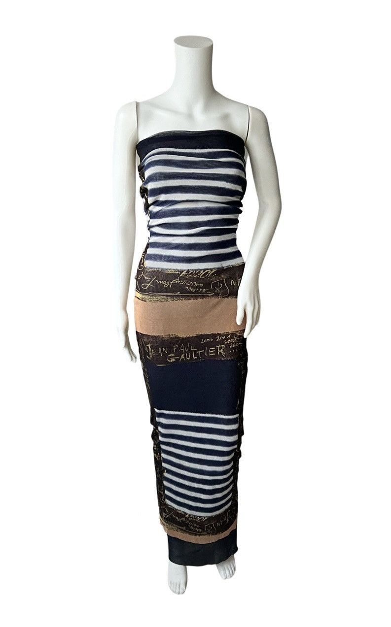 Jean Paul Gaultier Jean Paul Gaultier Maille Stripped Graffiti Mesh Tube dress Size M / US 6-8 / IT 42-44 - 2 Thumbnail