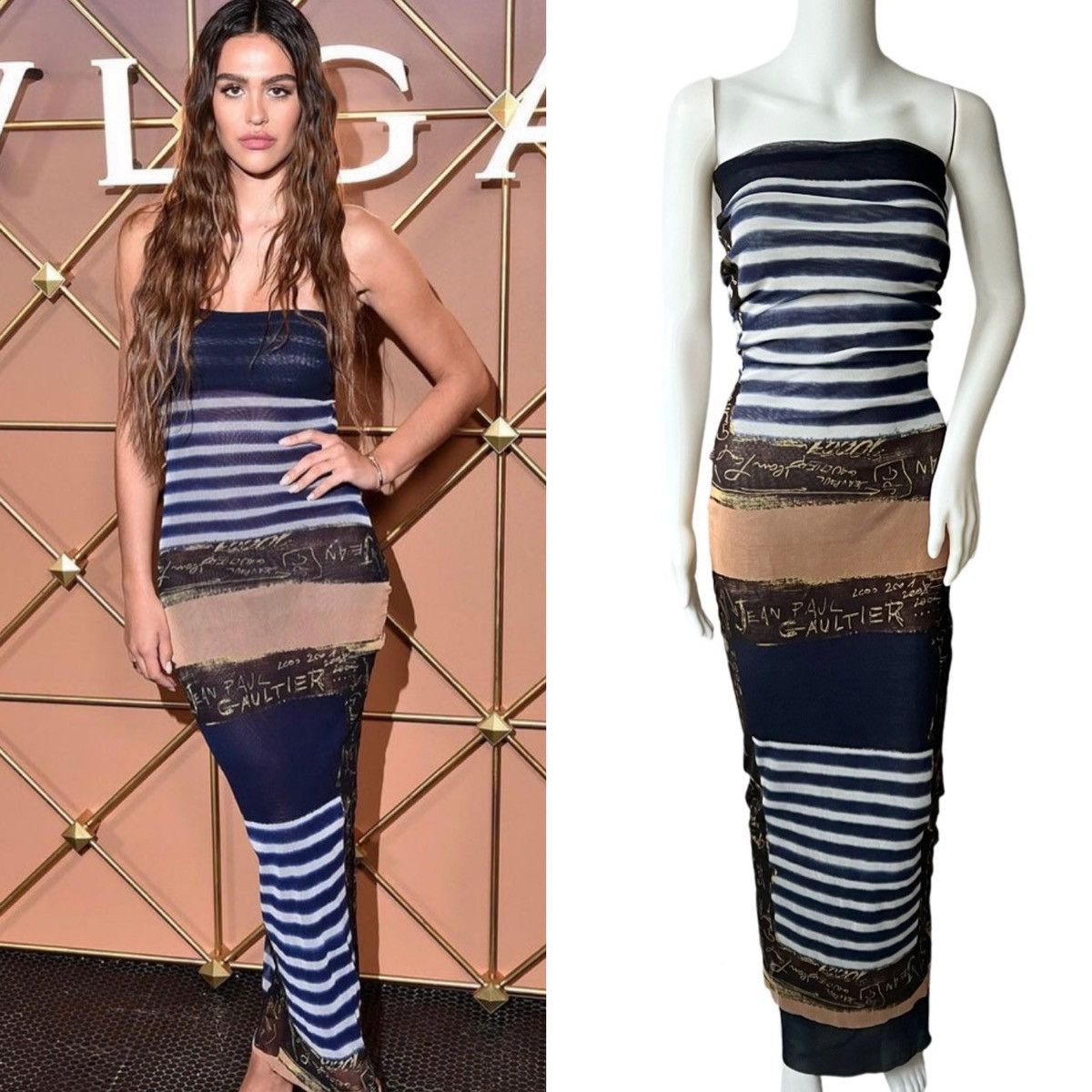 Jean Paul Gaultier Jean Paul Gaultier Maille Stripped Graffiti Mesh Tube dress Size M / US 6-8 / IT 42-44 - 1 Thumbnail