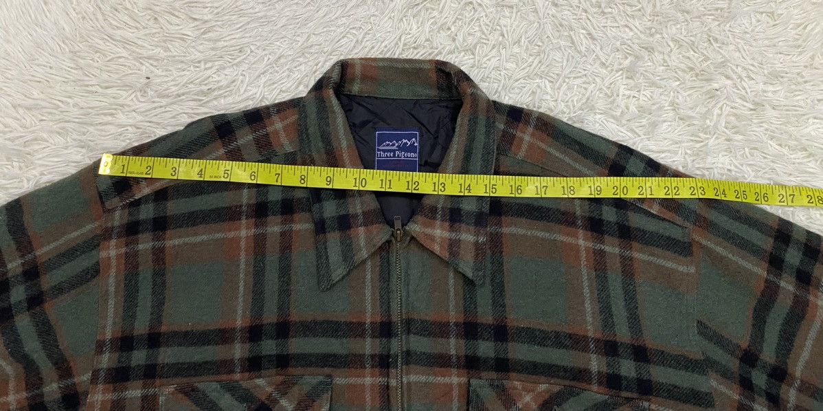 Flannel × Japanese Brand Three Pigeon Plaid Flannel Quilted Zipper Jacket Size US XL / EU 56 / 4 - 15 Thumbnail