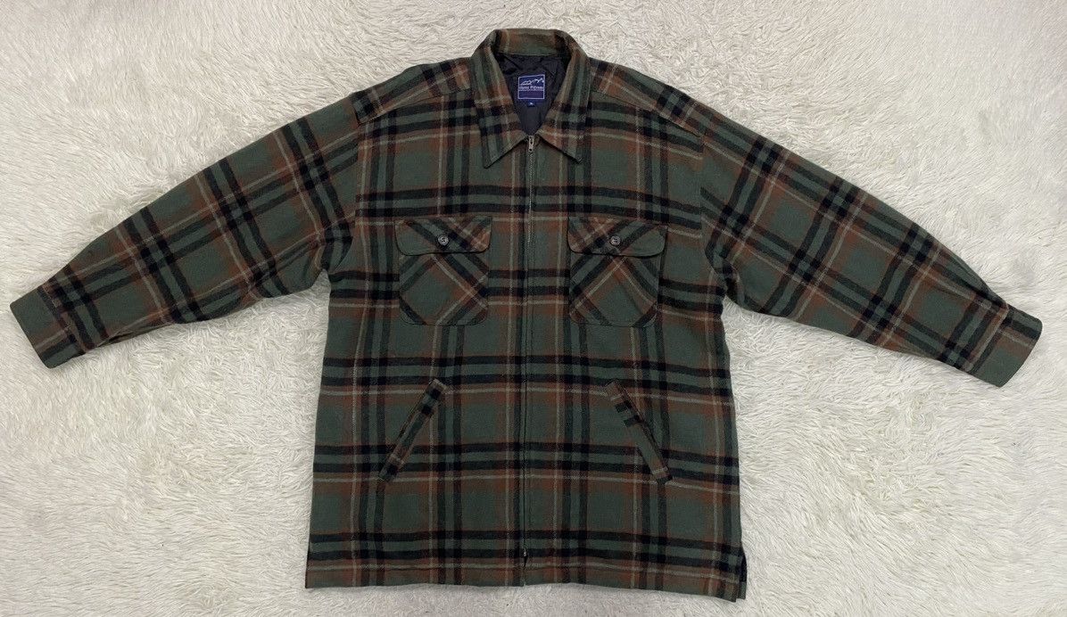 Flannel × Japanese Brand Three Pigeon Plaid Flannel Quilted Zipper Jacket Size US XL / EU 56 / 4 - 3 Thumbnail