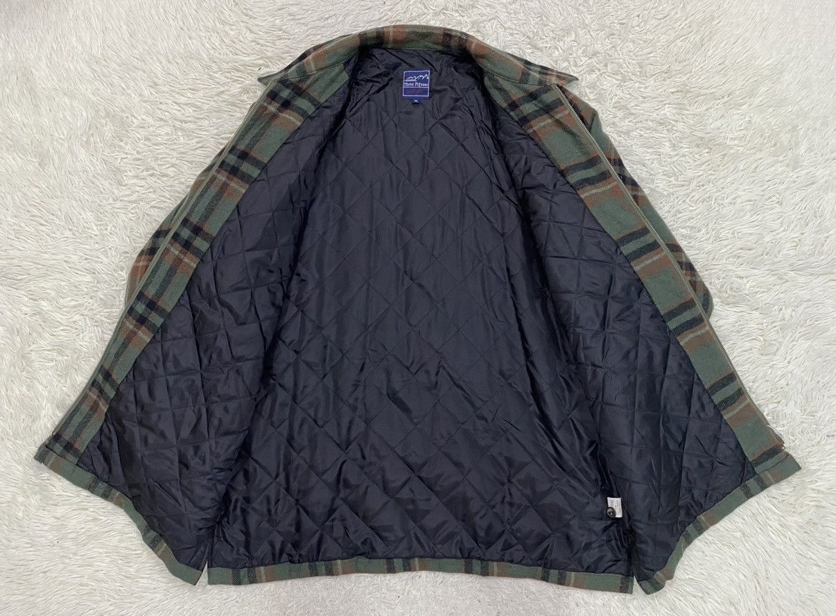 Flannel × Japanese Brand Three Pigeon Plaid Flannel Quilted Zipper Jacket Size US XL / EU 56 / 4 - 9 Thumbnail