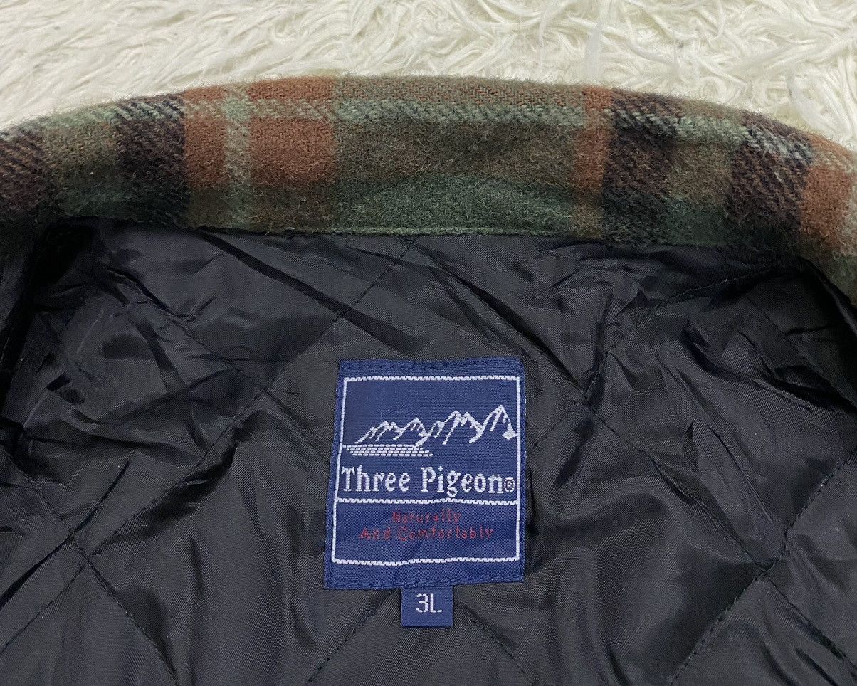 Flannel × Japanese Brand Three Pigeon Plaid Flannel Quilted Zipper Jacket Size US XL / EU 56 / 4 - 10 Thumbnail