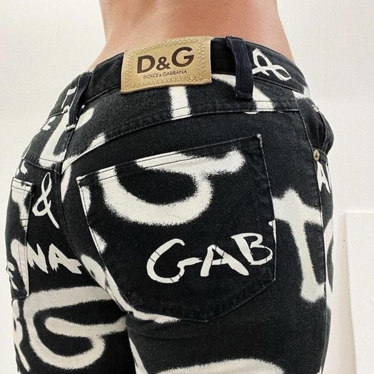 Dolce & Gabbana White Graffiti Print Skinny GOLD Denim Jeans main image 1