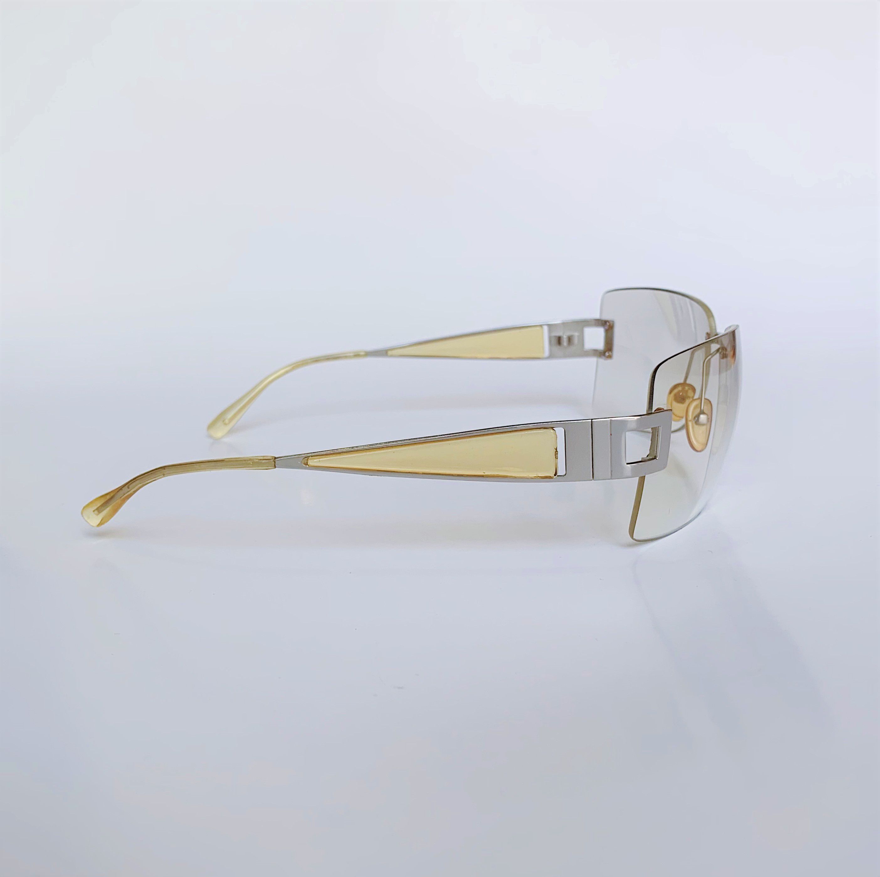 DE VALENTINI Vintage Rectangle Sunglasses Clear Mirrored 00