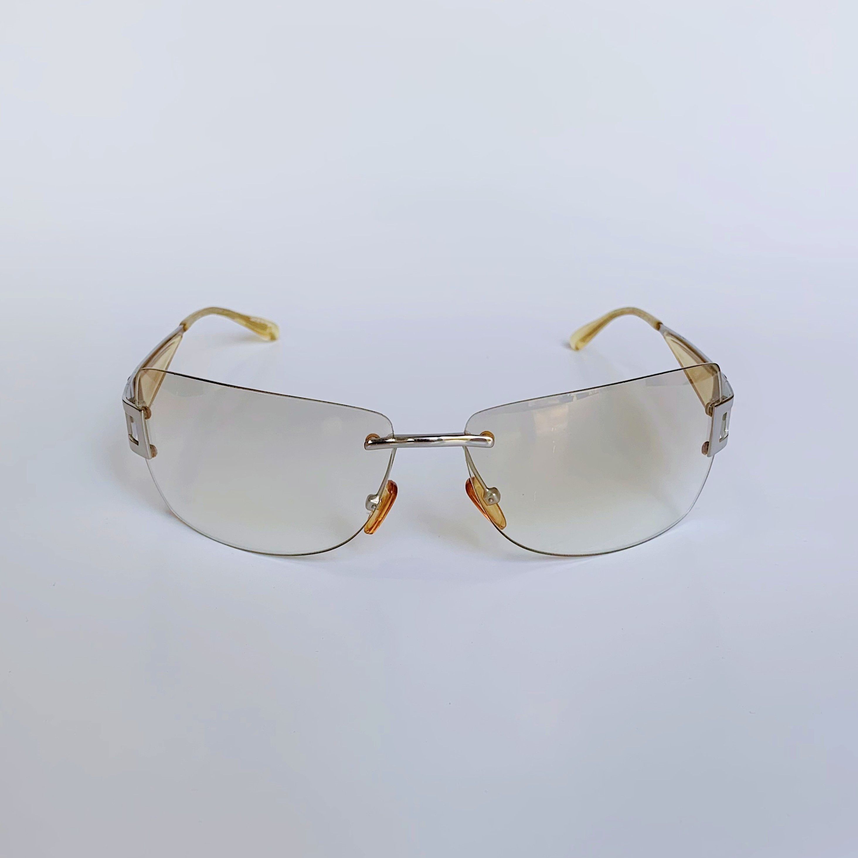 DE VALENTINI Vintage Rectangle Sunglasses Clear Mirrored 00
