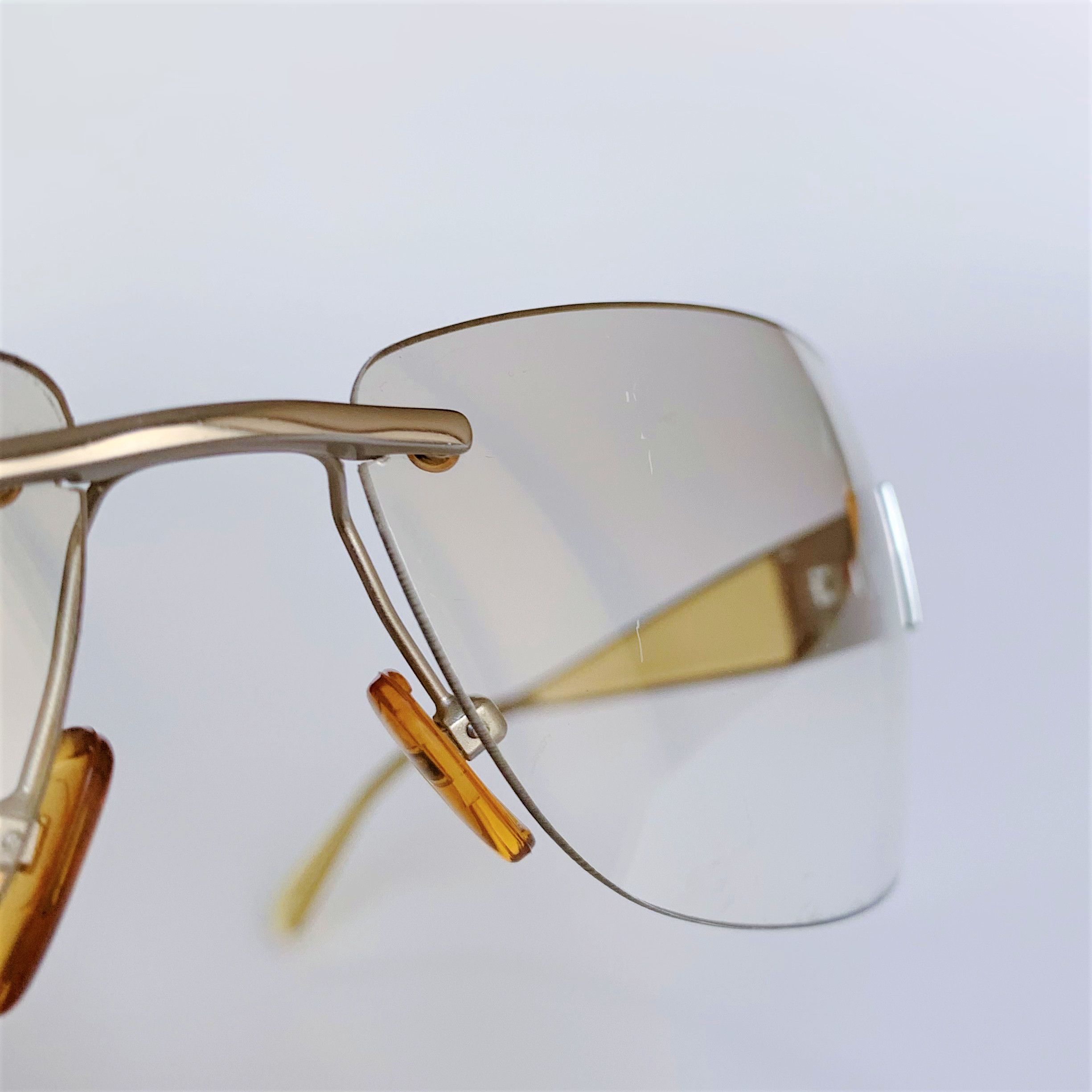 DE VALENTINI Vintage Rectangle Sunglasses Clear Mirrored 00