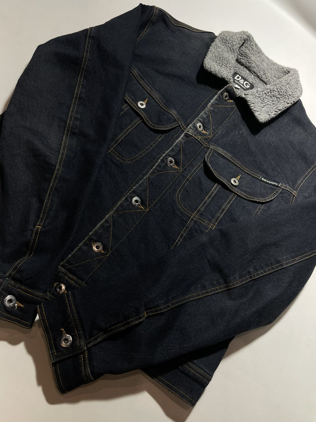 Dolce & Gabbana Dolce & Gabbana Sherpa Denim Jacket Size US XXL / EU 58 / 5 - 5 Thumbnail