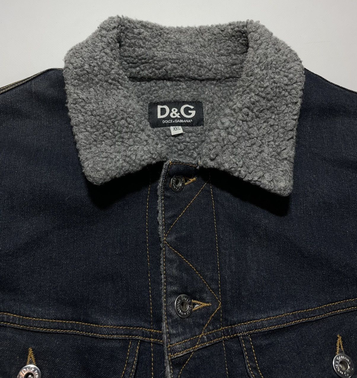Dolce & Gabbana Dolce & Gabbana Sherpa Denim Jacket Size US XXL / EU 58 / 5 - 8 Thumbnail