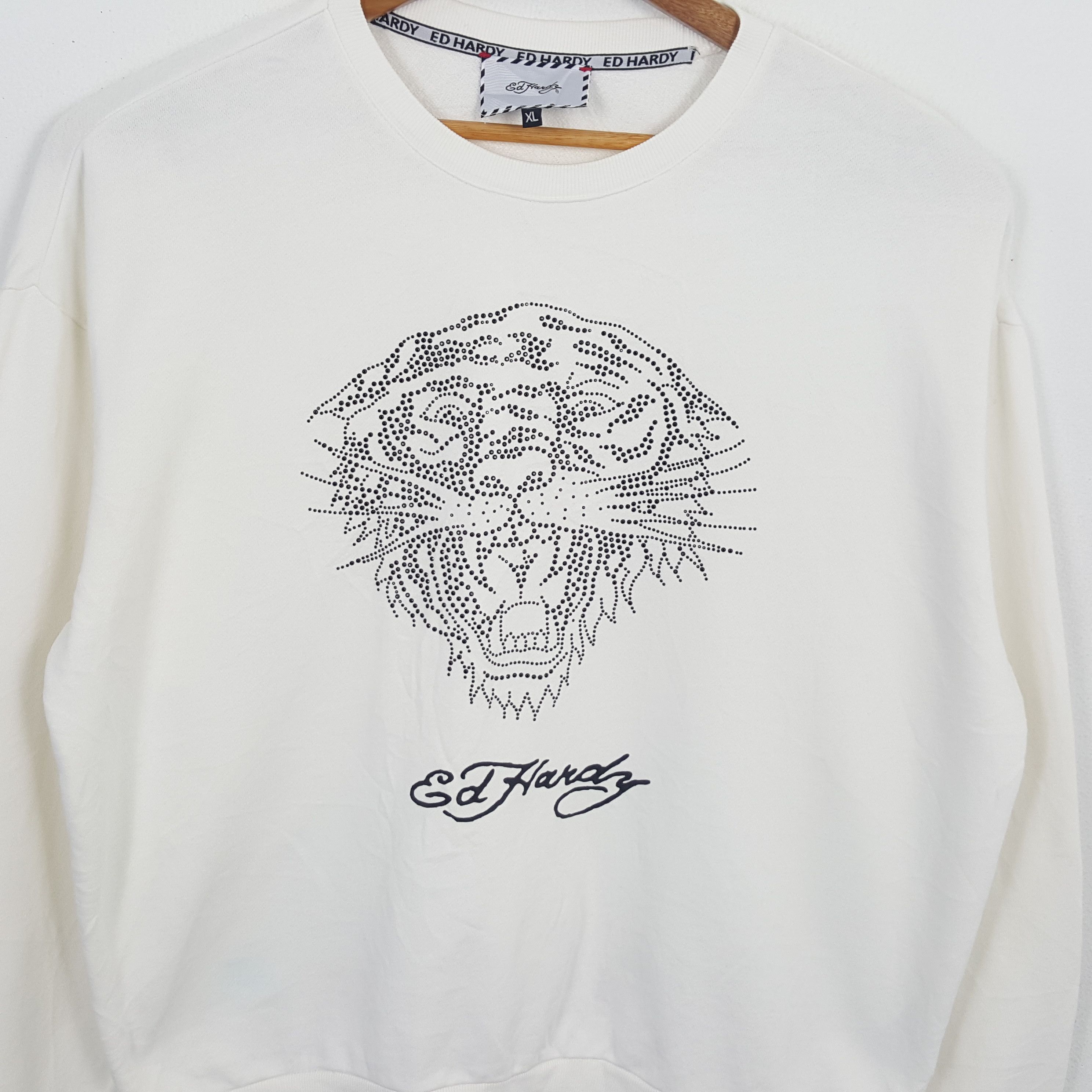 Christian Audigier × Ed Hardy × Vintage Vintage ED-HARDY Christian Audigier Italian Style Sweatshirt Size US XL / EU 56 / 4 - 2 Thumbnail