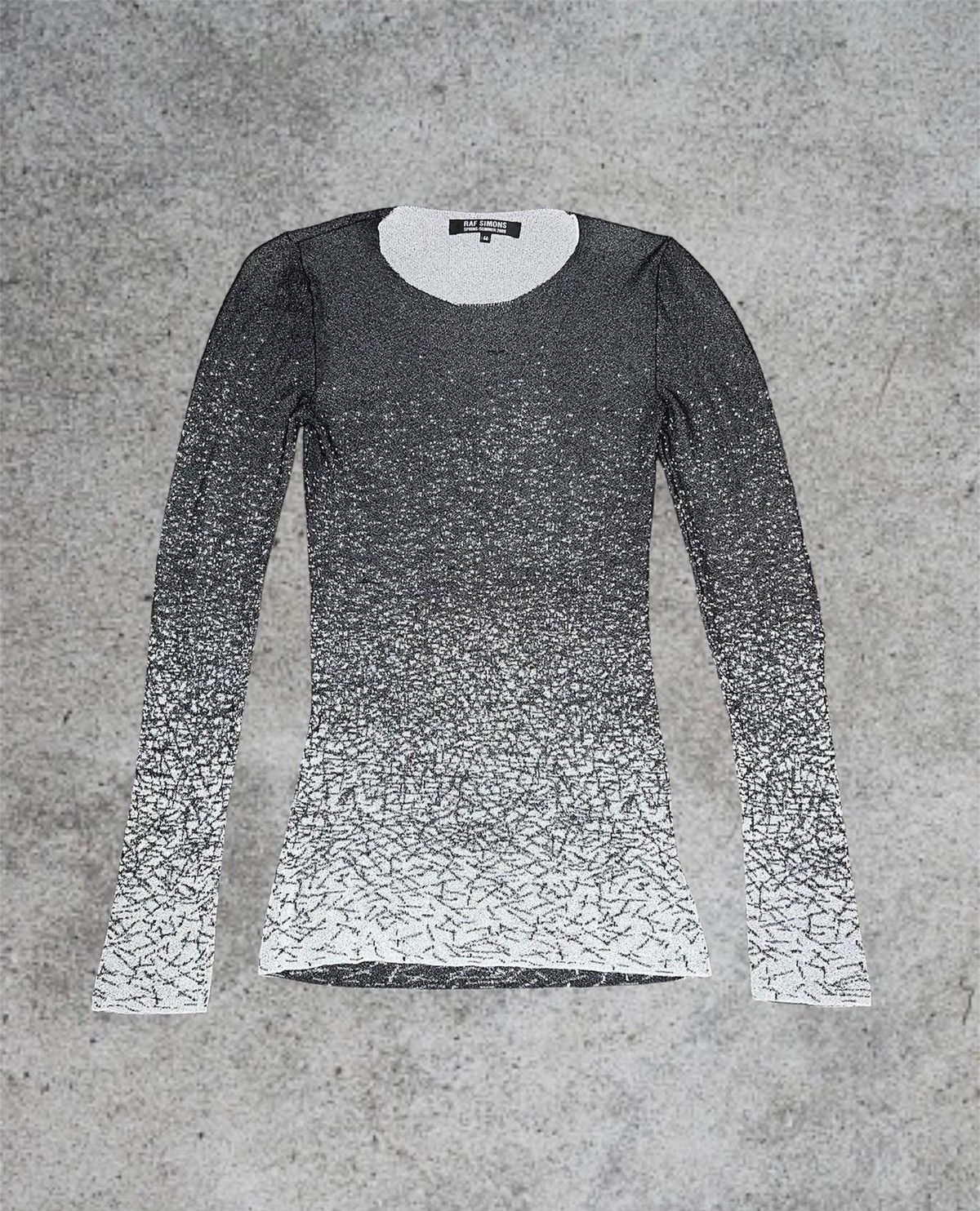 image of Raf Simons Spring Summer 2009 Gardient Knit Long Sleeve in Black, Men's (Size Small)