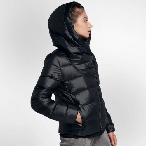 image of Nike Lifestyle Iridescent Black Down Asym Puffer Jacket, Women's (Size Large)