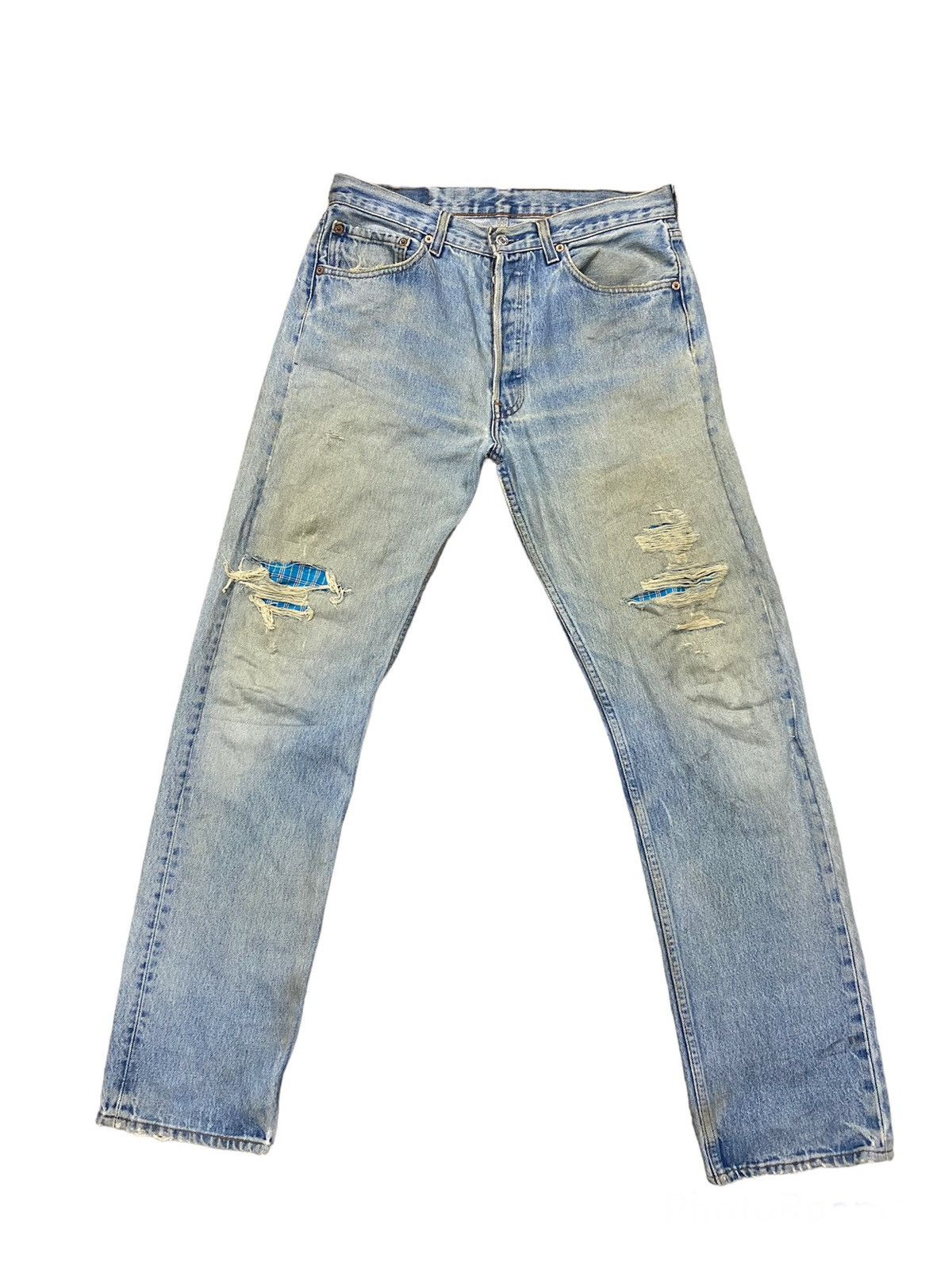 Levi's × Vintage VINTAGE LEVIS 501 DISTRESS KURT COBAIN STYLE GRUNGE Size US 32 / EU 48 - 1 Thumbnail
