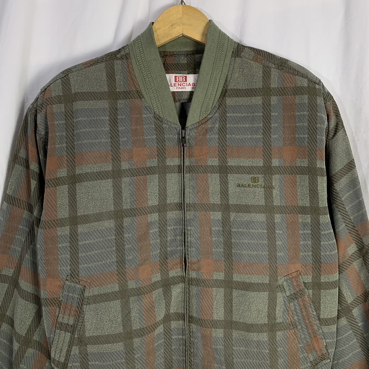 Balenciaga Vintage Balenciaga Paris Plaid Bomber Jacket Size US L / EU 52-54 / 3 - 3 Thumbnail