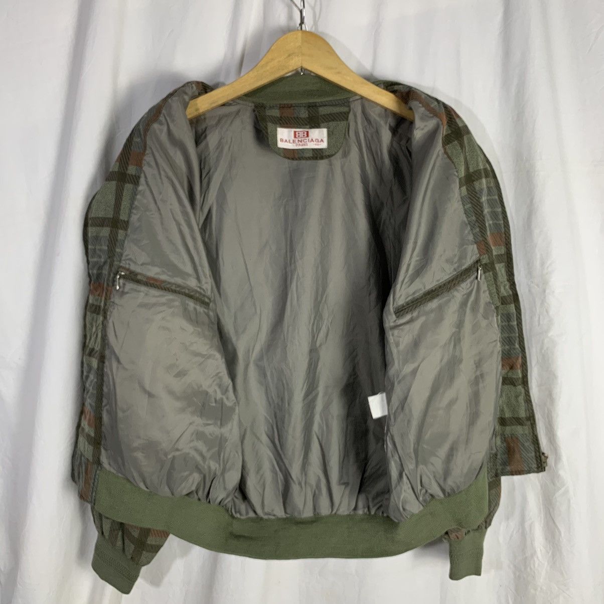 Balenciaga Vintage Balenciaga Paris Plaid Bomber Jacket Size US L / EU 52-54 / 3 - 5 Thumbnail