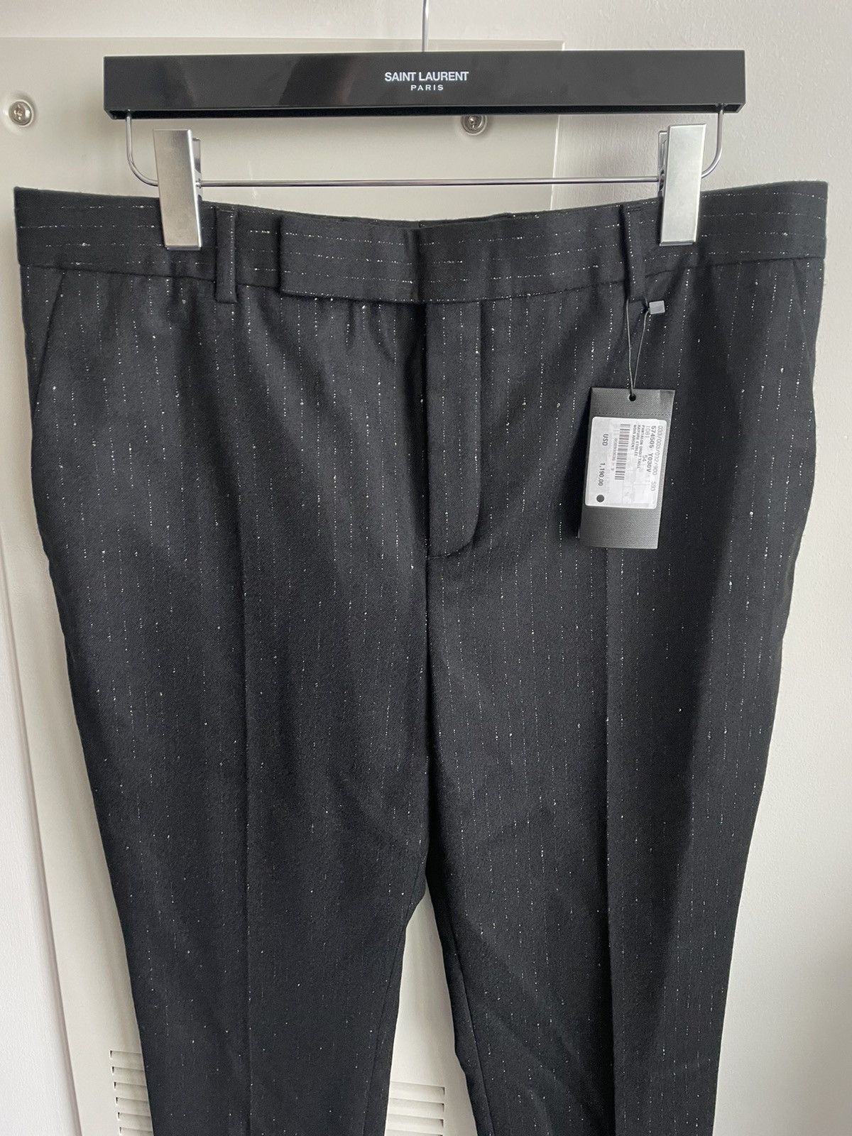 Hedi Slimane × Saint Laurent Paris × Yves Saint Laurent Limited Rare BrandNEW Super Runway Iconic Striped Wool Pant Size US 32 / EU 48 - 4 Thumbnail