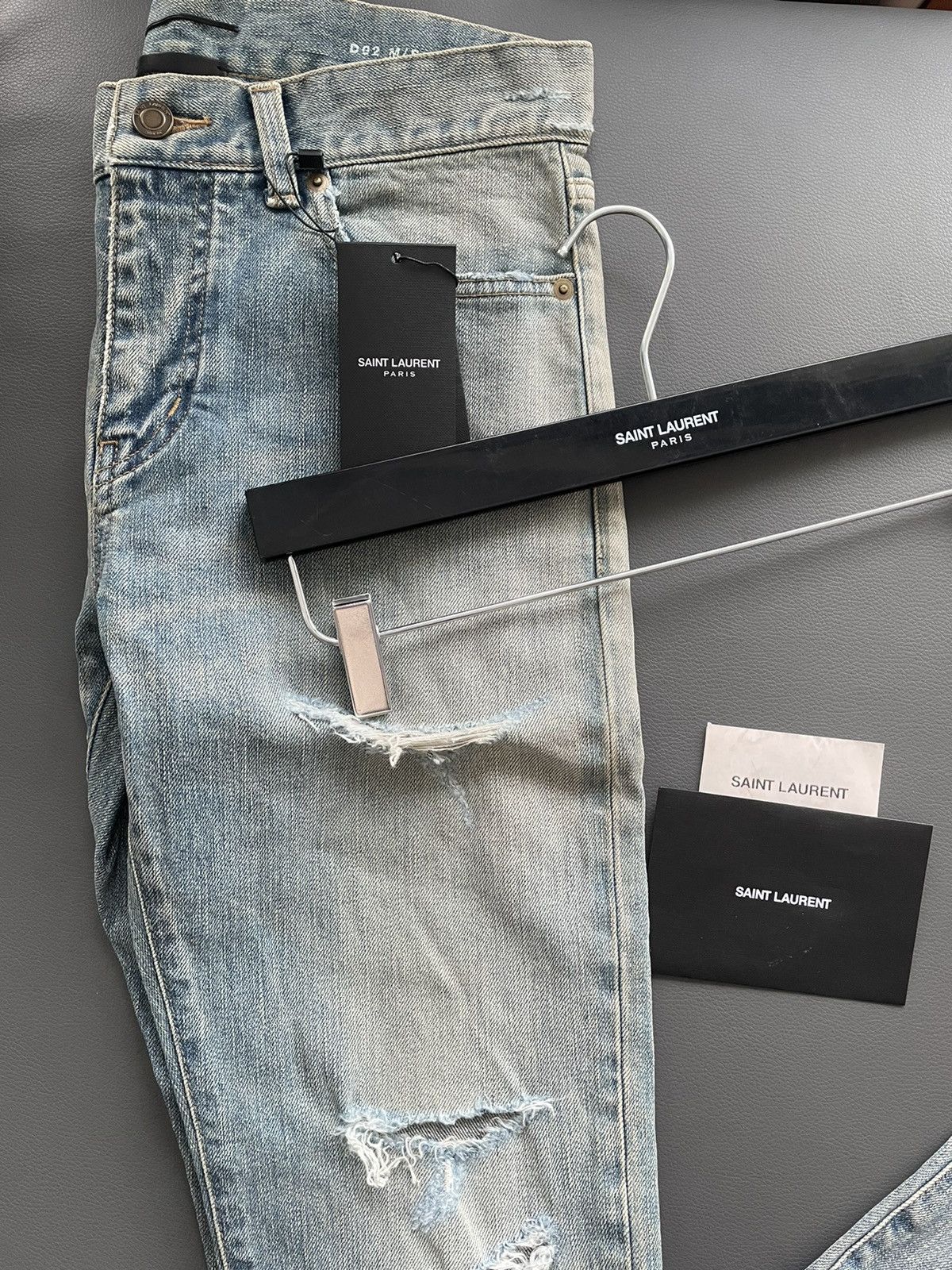 Hedi Slimane × Saint Laurent Paris × Yves Saint Laurent Extremely Rare Brand NEW SS16 Hedi Slimane Crash Trash Denim Size US 29 - 23 Thumbnail