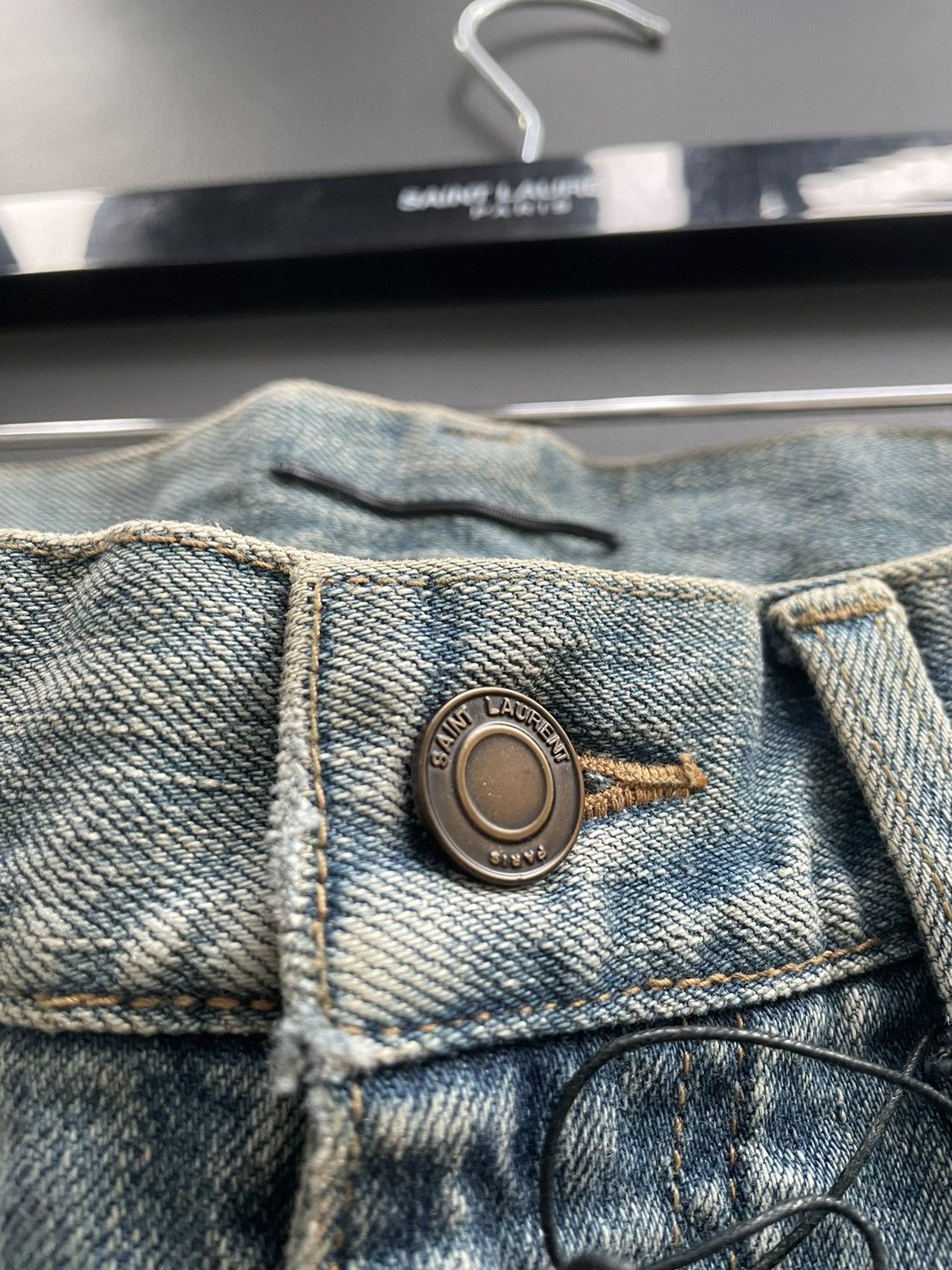 Hedi Slimane × Saint Laurent Paris × Yves Saint Laurent Extremely Rare Brand NEW SS16 Hedi Slimane Crash Trash Denim Size US 29 - 15 Thumbnail