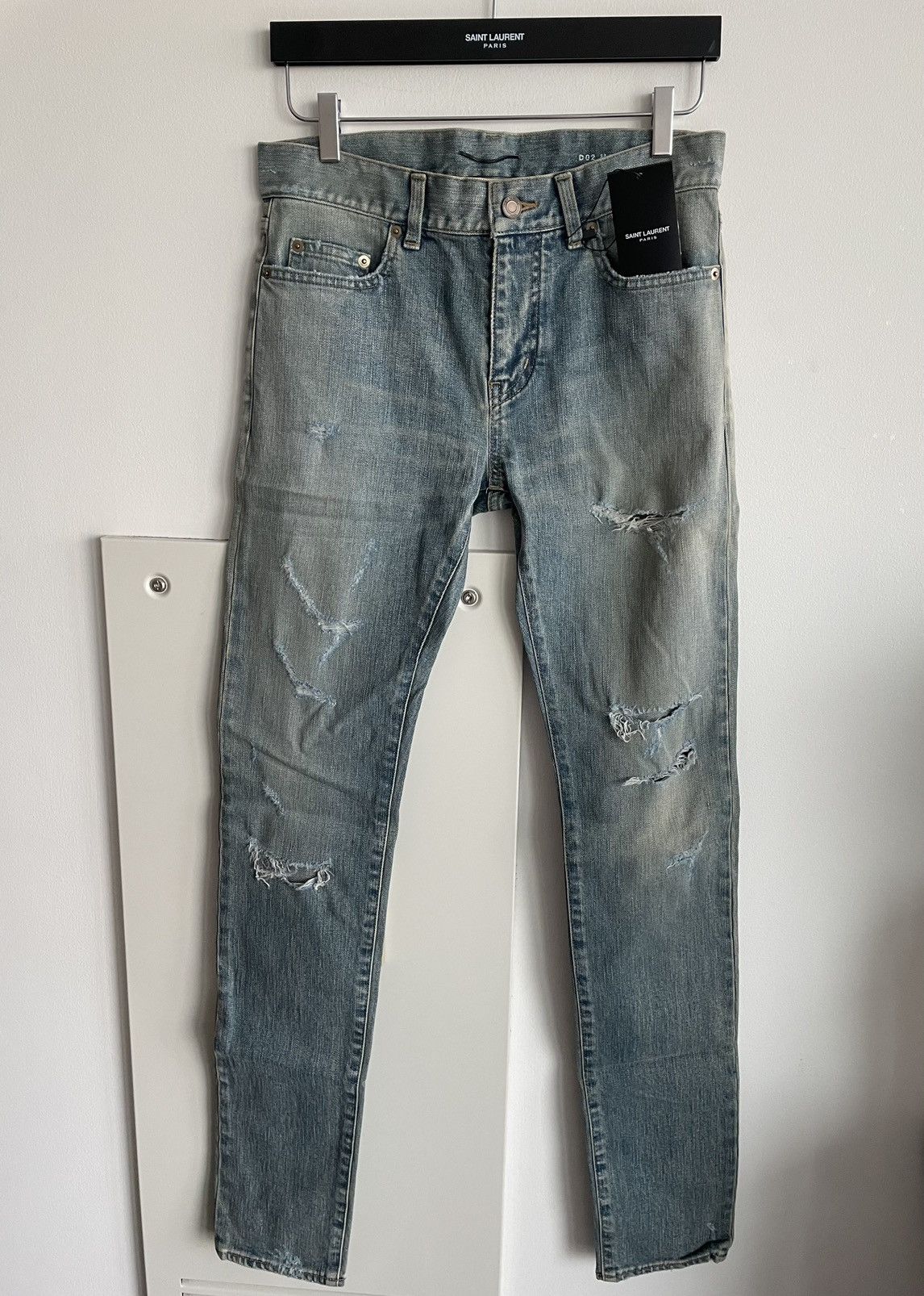Hedi Slimane × Saint Laurent Paris × Yves Saint Laurent Extremely Rare Brand NEW SS16 Hedi Slimane Crash Trash Denim Size US 29 - 8 Thumbnail