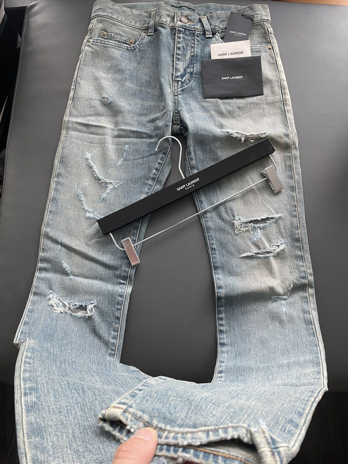 Hedi Slimane × Saint Laurent Paris × Yves Saint Laurent Extremely Rare Brand NEW SS16 Hedi Slimane Crash Trash Denim Size US 29 - 4 Thumbnail
