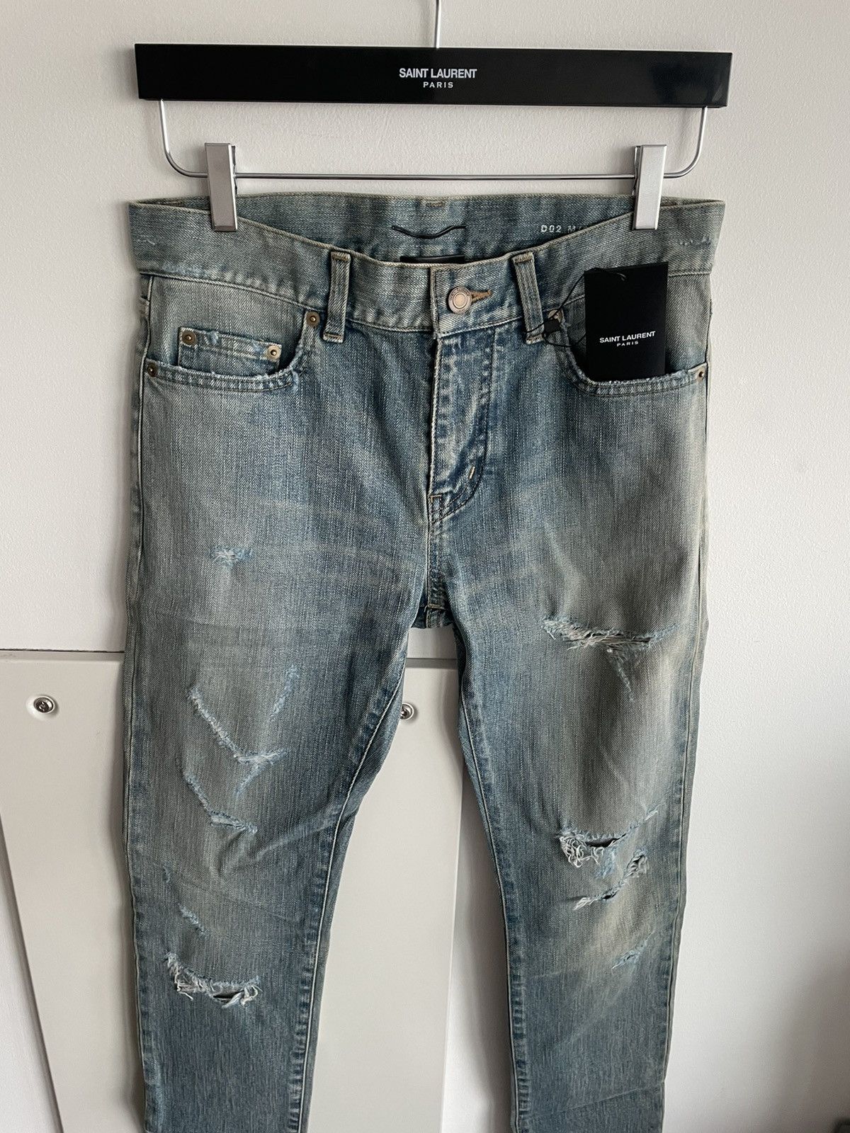 Hedi Slimane × Saint Laurent Paris × Yves Saint Laurent Extremely Rare Brand NEW SS16 Hedi Slimane Crash Trash Denim Size US 29 - 19 Thumbnail