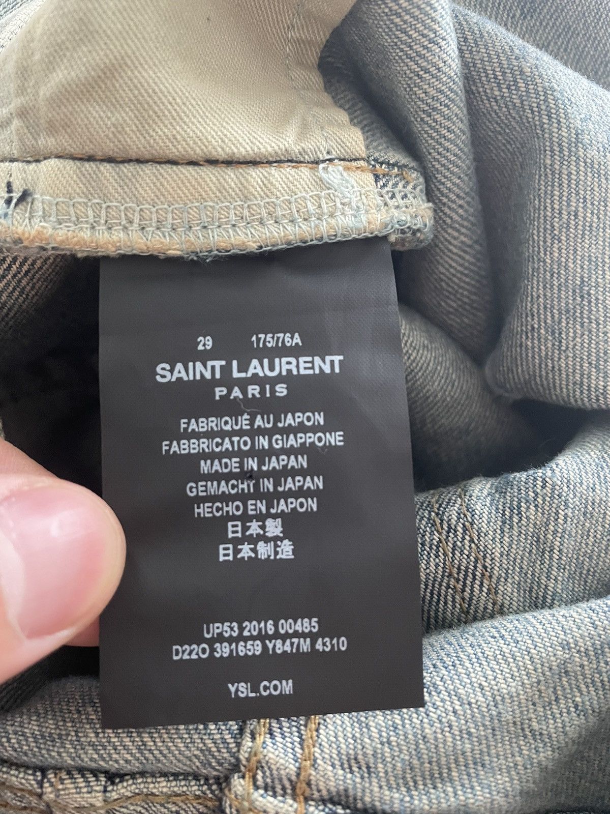 Hedi Slimane × Saint Laurent Paris × Yves Saint Laurent Extremely Rare Brand NEW SS16 Hedi Slimane Crash Trash Denim Size US 29 - 12 Thumbnail