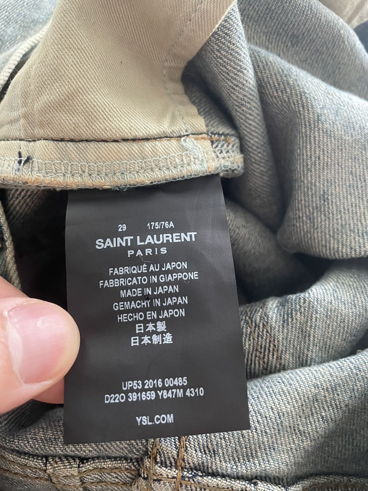 Hedi Slimane × Saint Laurent Paris × Yves Saint Laurent Extremely Rare Brand NEW SS16 Hedi Slimane Crash Trash Denim Size US 29 - 13 Thumbnail