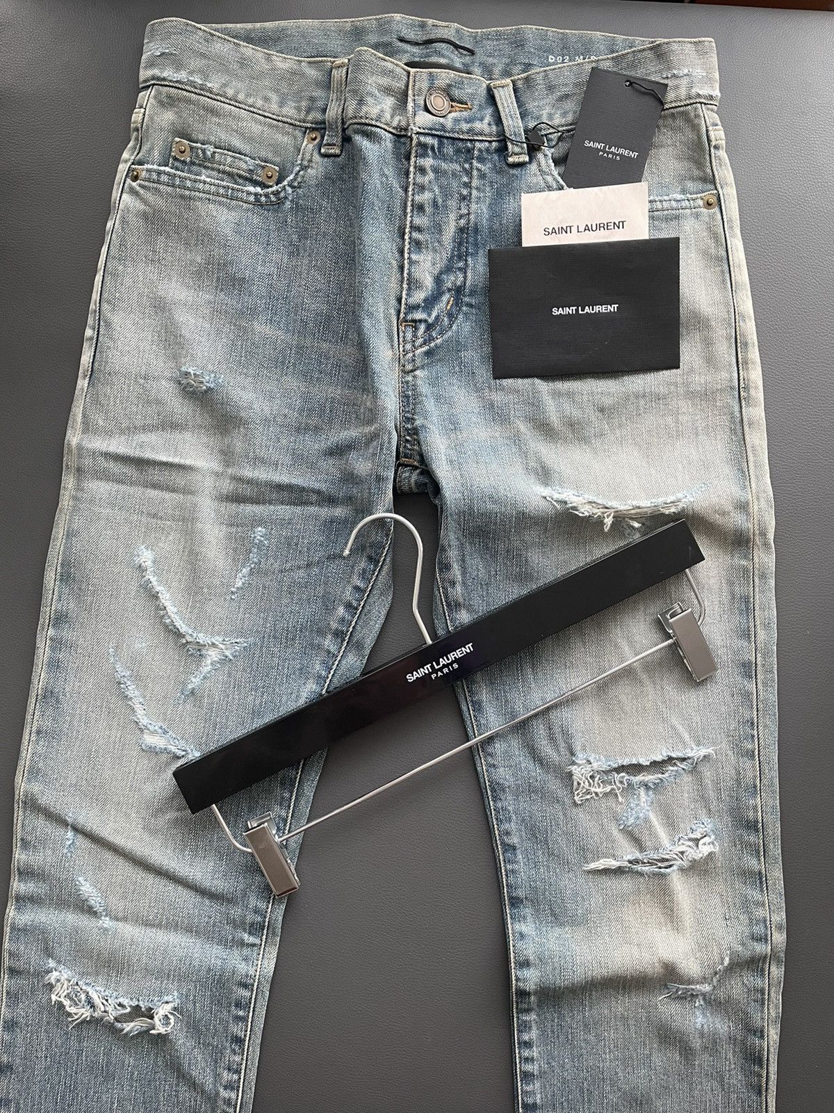 Hedi Slimane × Saint Laurent Paris × Yves Saint Laurent Extremely Rare Brand NEW SS16 Hedi Slimane Crash Trash Denim Size US 29 - 6 Thumbnail