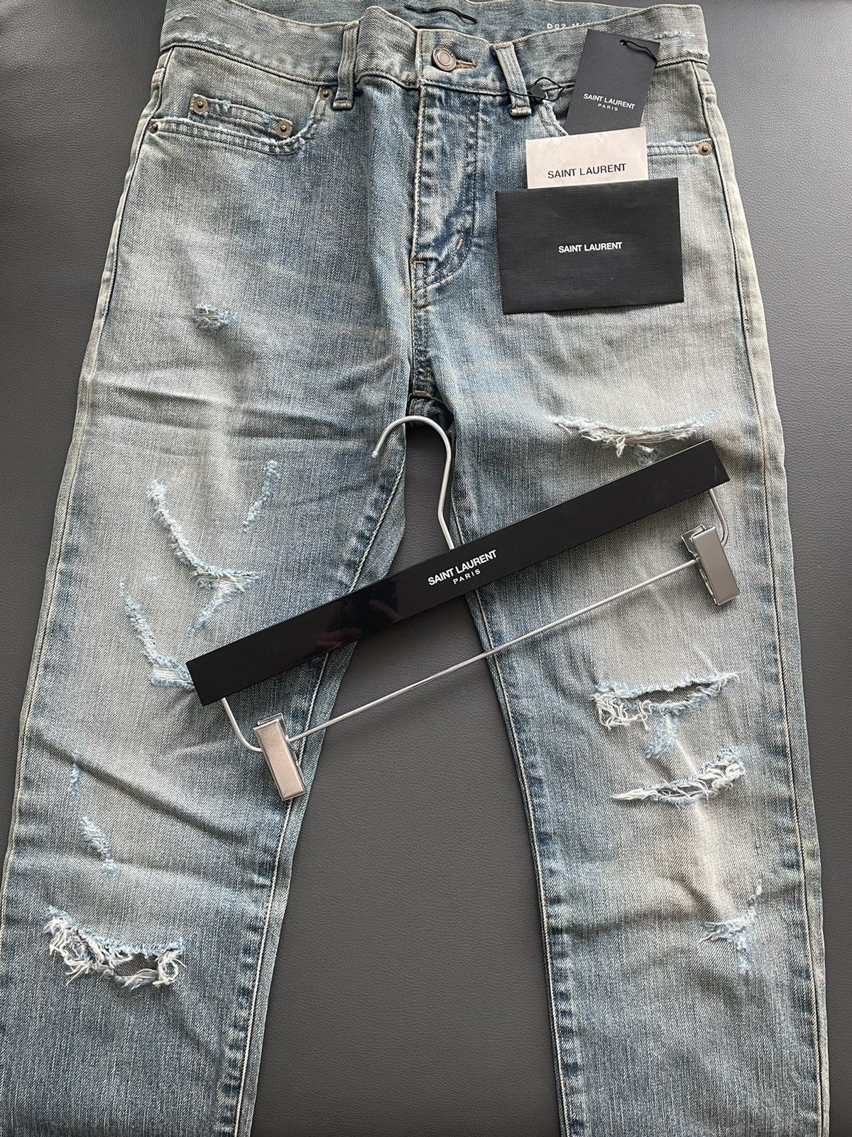 Hedi Slimane × Saint Laurent Paris × Yves Saint Laurent Extremely Rare Brand NEW SS16 Hedi Slimane Crash Trash Denim Size US 27 - 21 Thumbnail