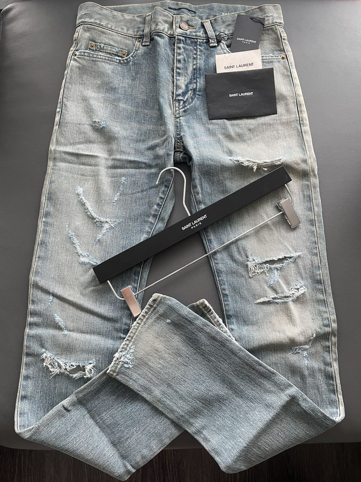 Hedi Slimane × Saint Laurent Paris × Yves Saint Laurent Extremely Rare Brand NEW SS16 Hedi Slimane Crash Trash Denim Size US 27 - 22 Thumbnail