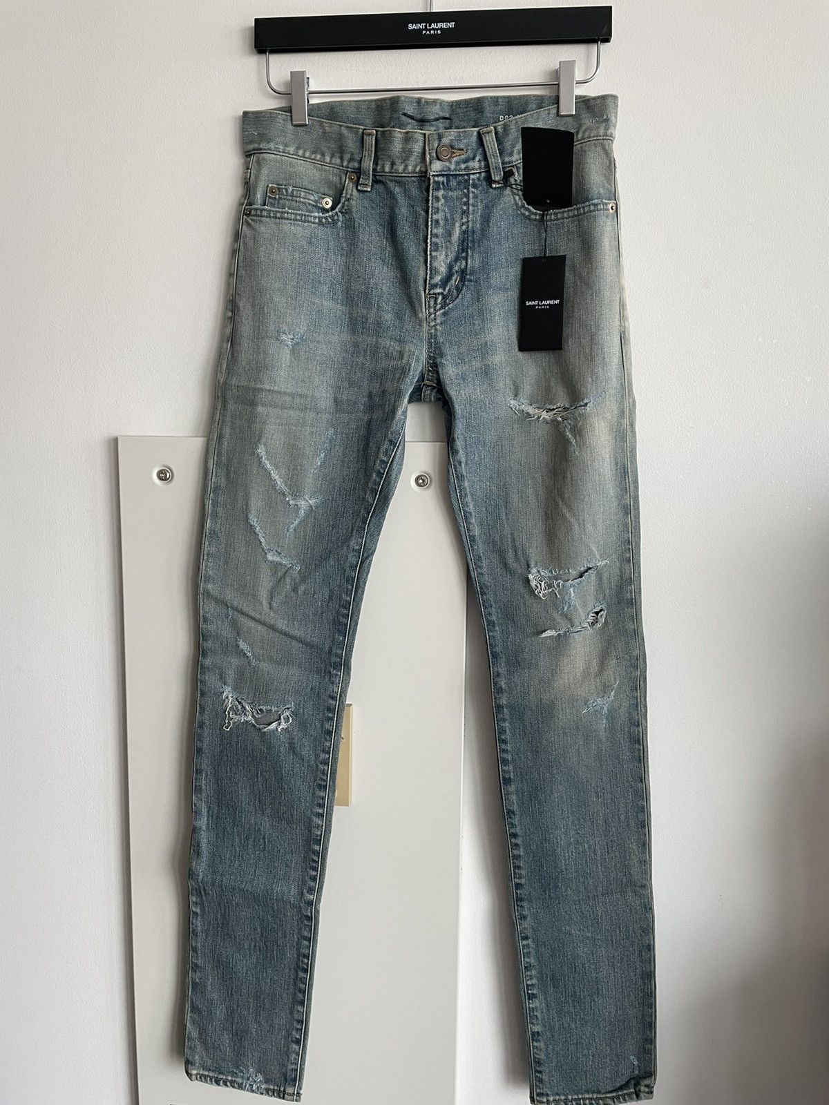 Hedi Slimane × Saint Laurent Paris × Yves Saint Laurent Extremely Rare Brand NEW SS16 Hedi Slimane Crash Trash Denim Size US 27 - 1 Thumbnail