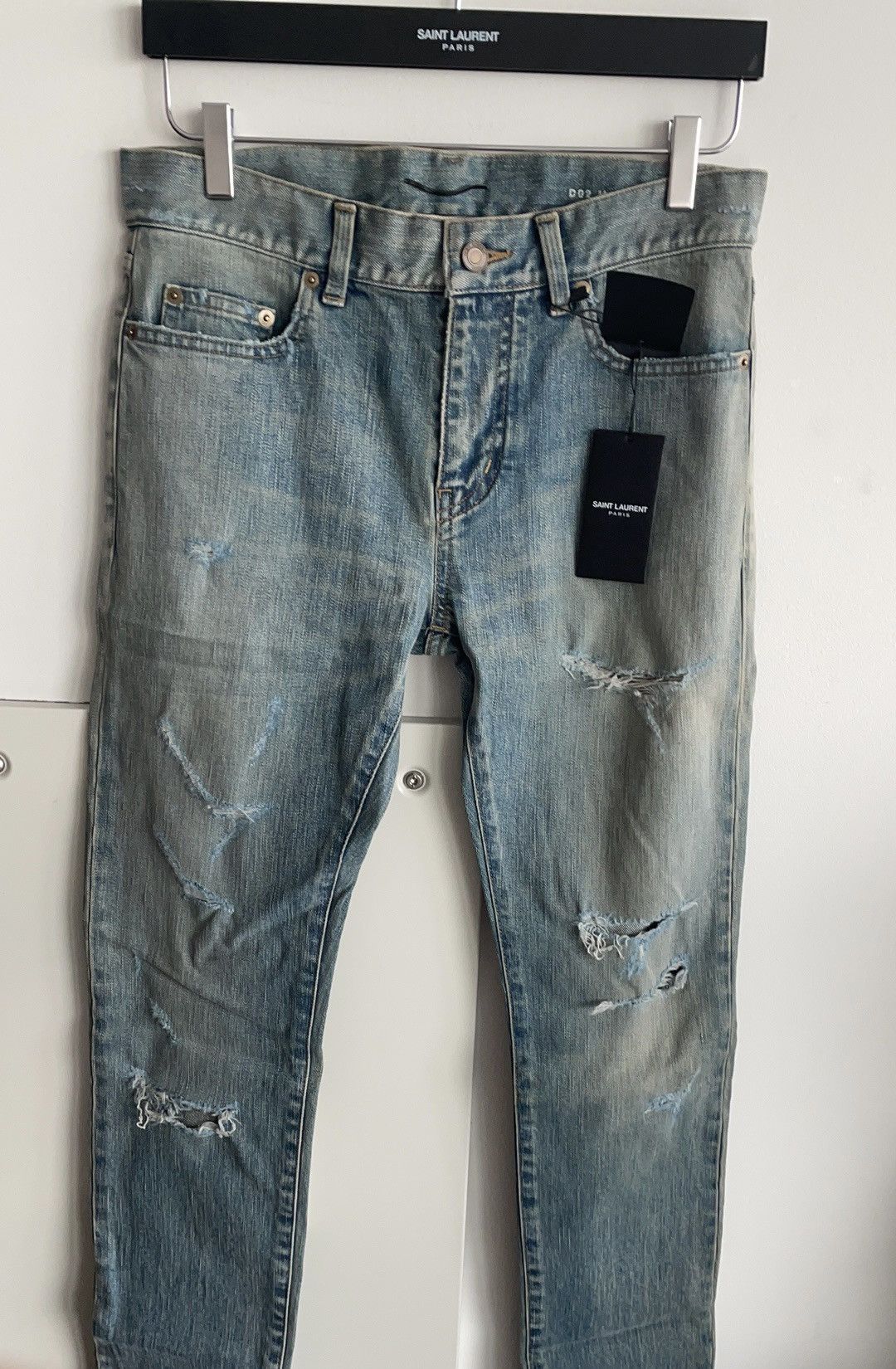 Hedi Slimane × Saint Laurent Paris × Yves Saint Laurent Extremely Rare Brand NEW SS16 Hedi Slimane Crash Trash Denim Size US 27 - 2 Thumbnail