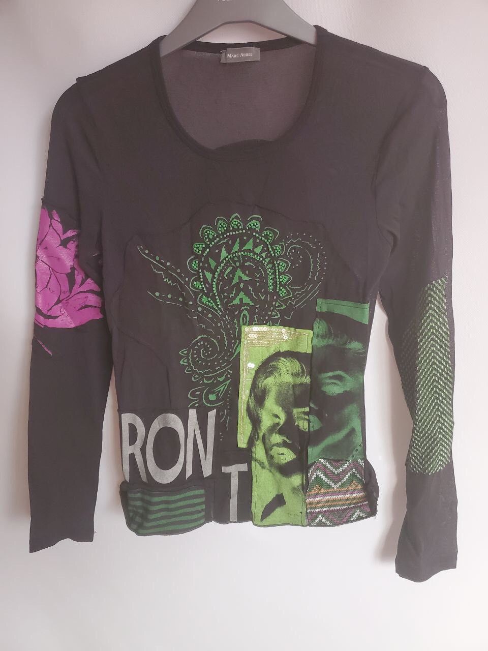 Marc Aurel Women's Art Crazy Dragon Designer Blouse Rare