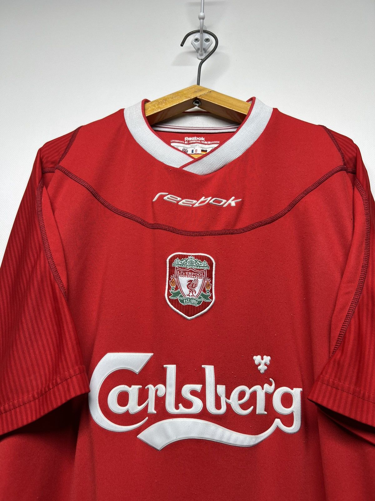 Reebok Vintage Reebok Liverpool Carlsberg Pappy1 Jersey T-Shirt 90s Size US XL / EU 56 / 4 - 2 Thumbnail