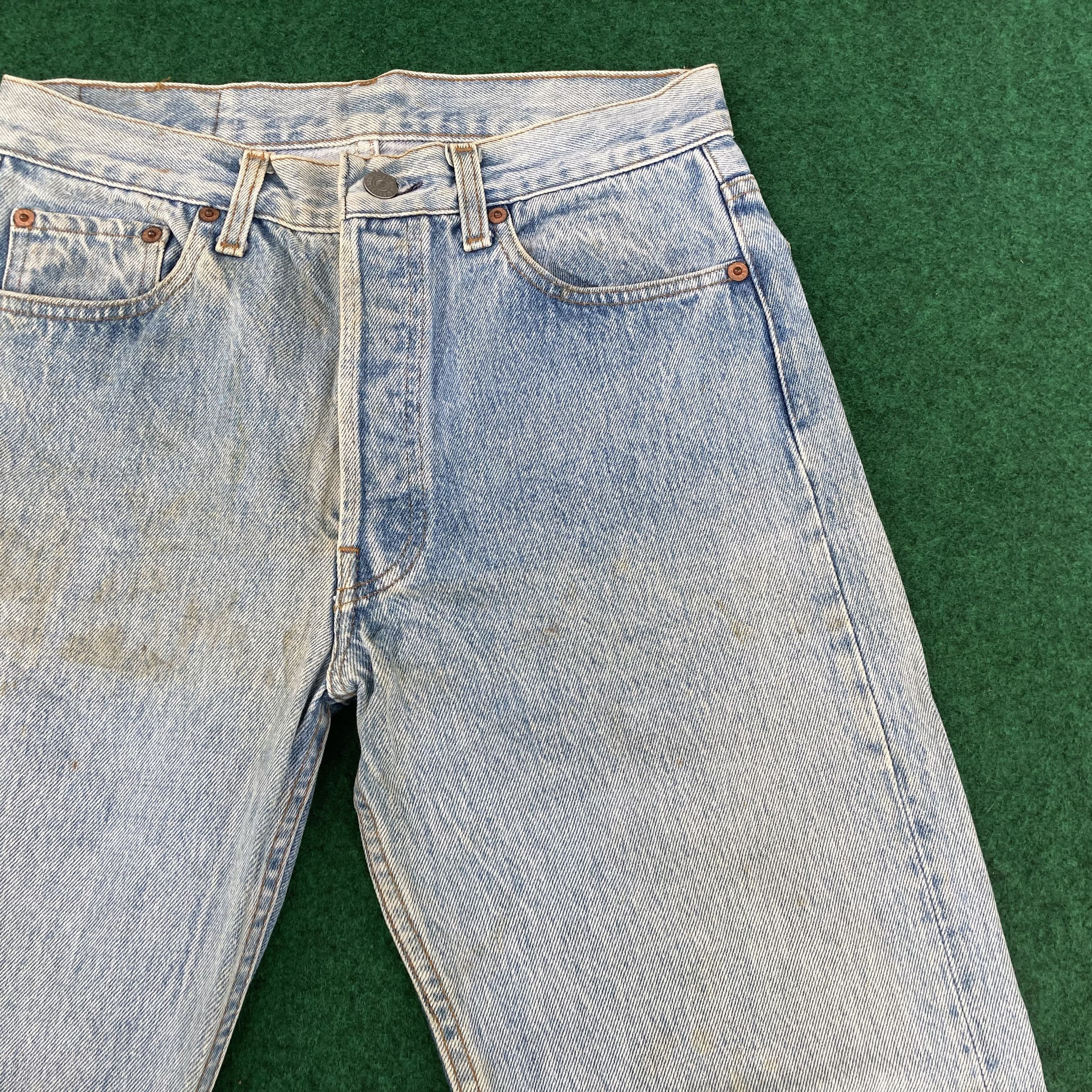 Levi's × Vintage Vtg Levis 501xx Distressed Ripped Light Wash Grunge Jeans Size US 28 / EU 44 - 4 Thumbnail