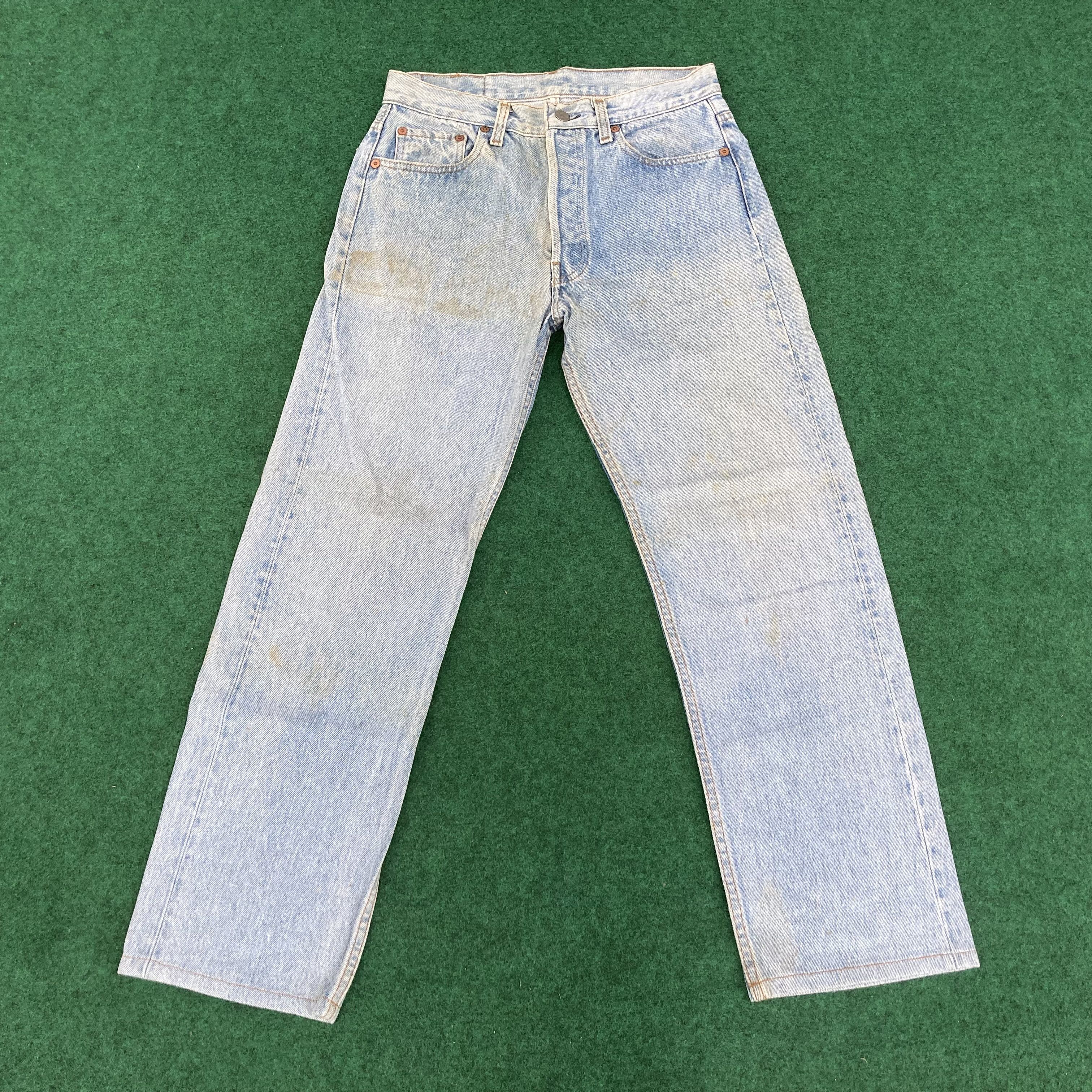 Levi's × Vintage Vtg Levis 501xx Distressed Ripped Light Wash Grunge Jeans Size US 28 / EU 44 - 1 Thumbnail