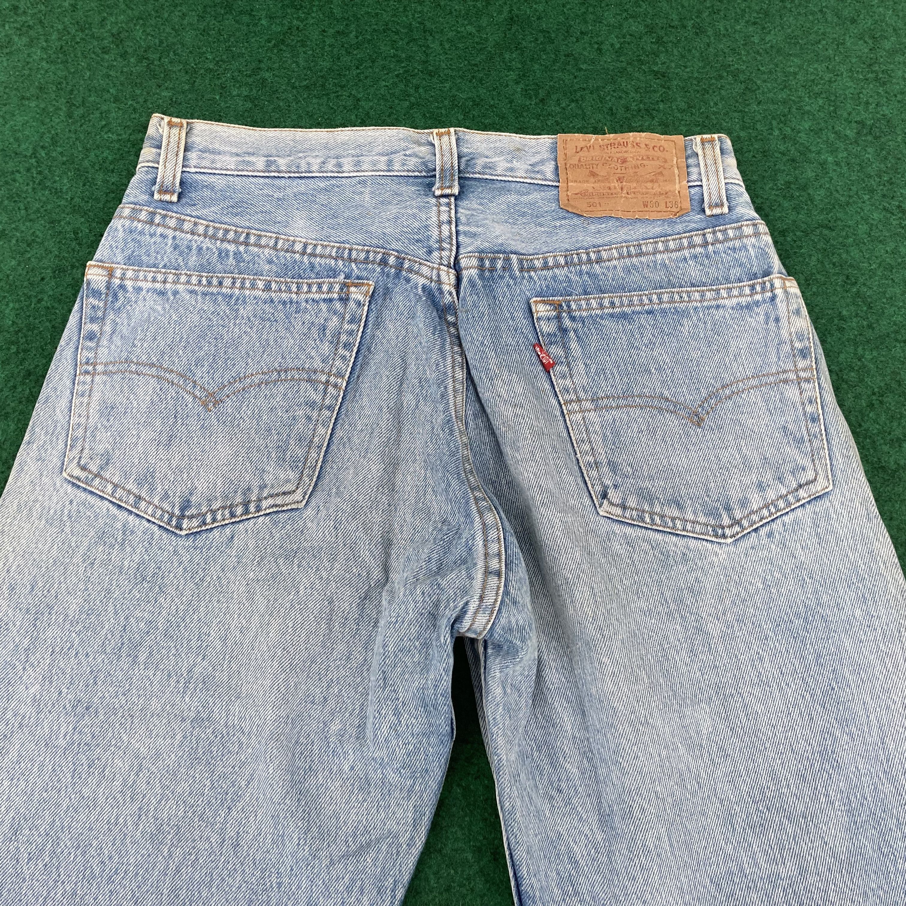 Levi's × Vintage Vtg Levis 501xx Distressed Ripped Light Wash Grunge Jeans Size US 28 / EU 44 - 10 Thumbnail