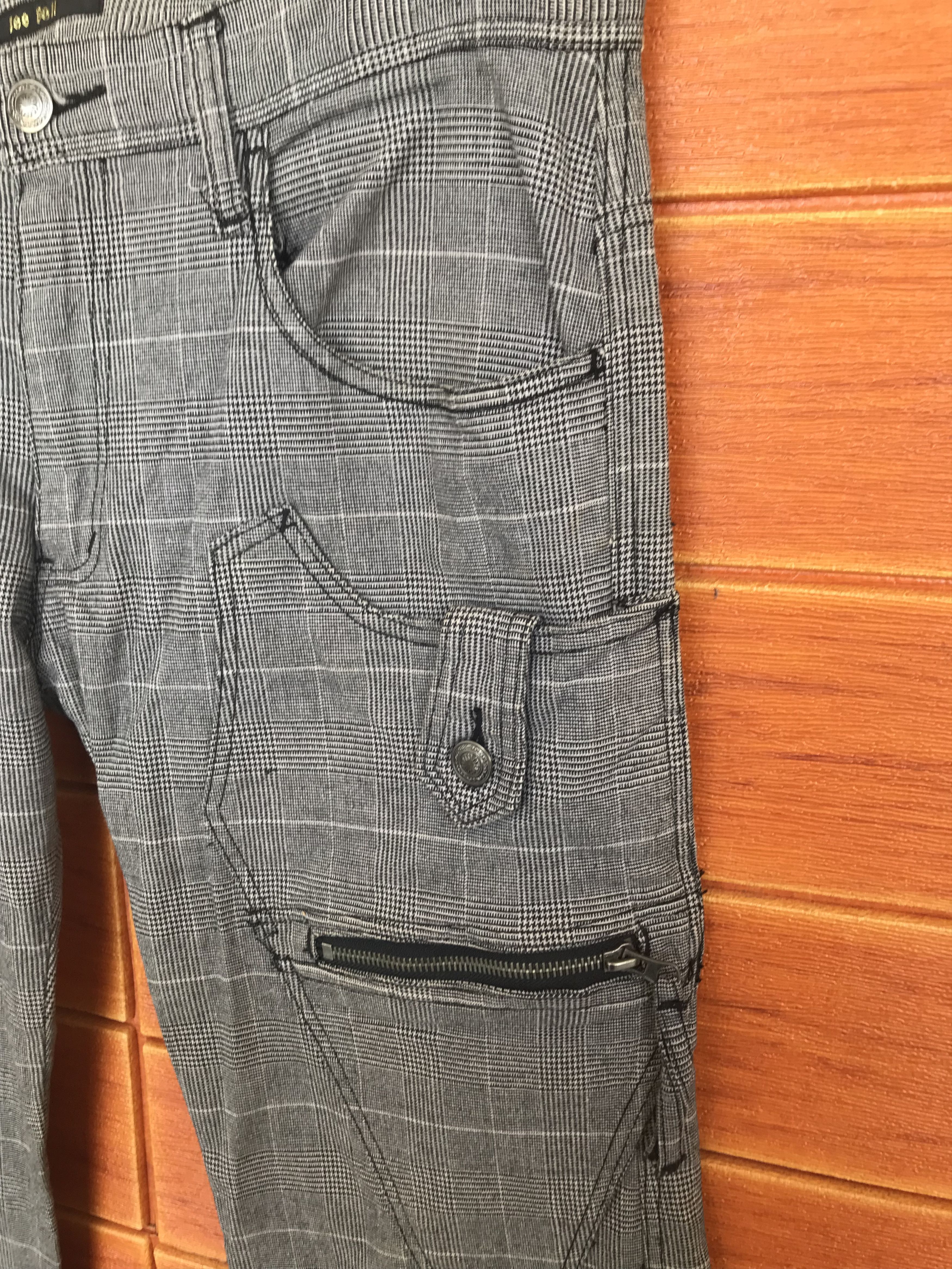 Japanese Brand Japan Cargo Multi Pocket Checkered Pants Nice Design Size US 33 - 6 Thumbnail