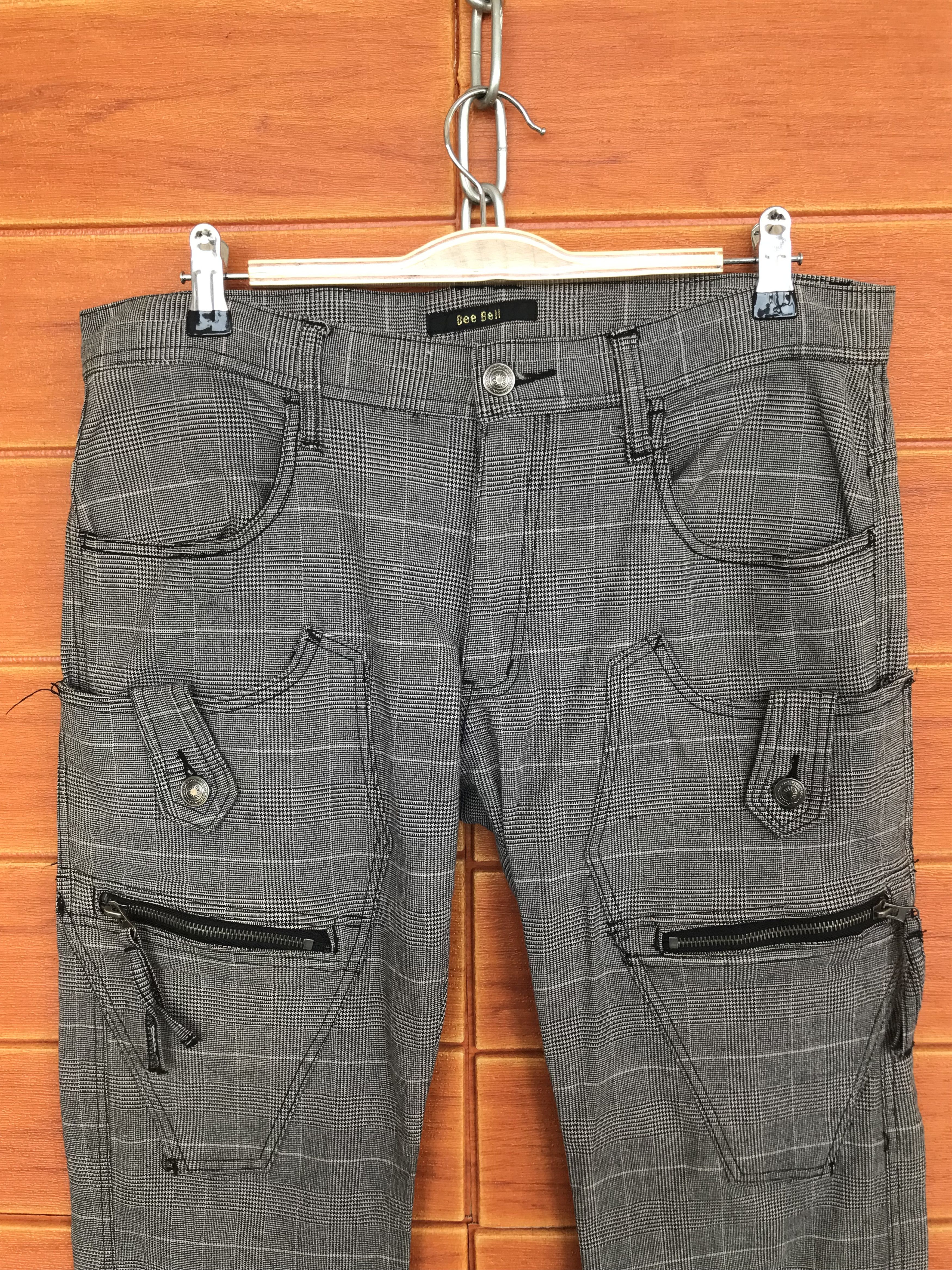 Japanese Brand Japan Cargo Multi Pocket Checkered Pants Nice Design Size US 33 - 3 Thumbnail