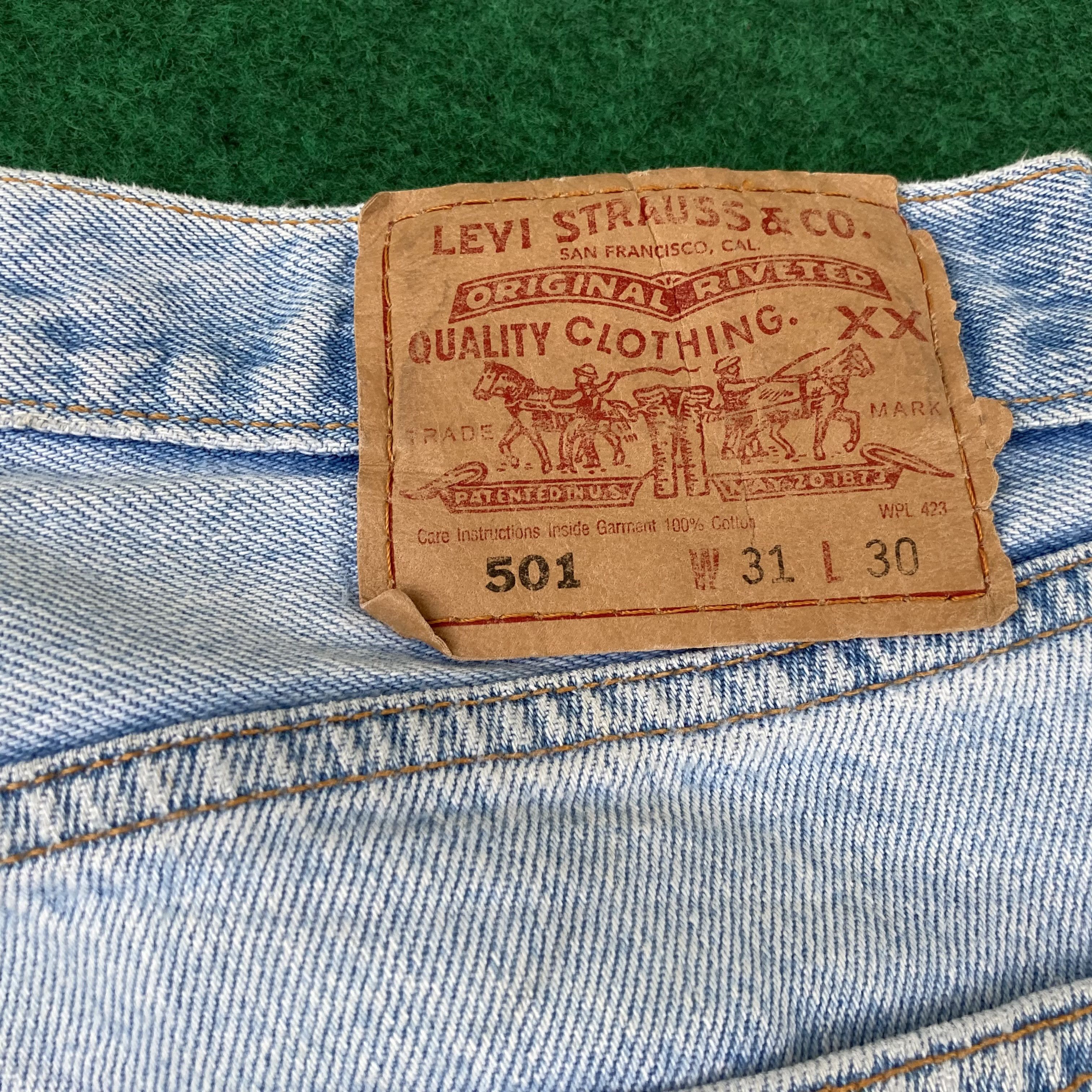 Levi's × Vintage Vtg Levis 501 Distressed Ripped Light Wash Mods Grunge Jeans Size US 29 - 7 Thumbnail