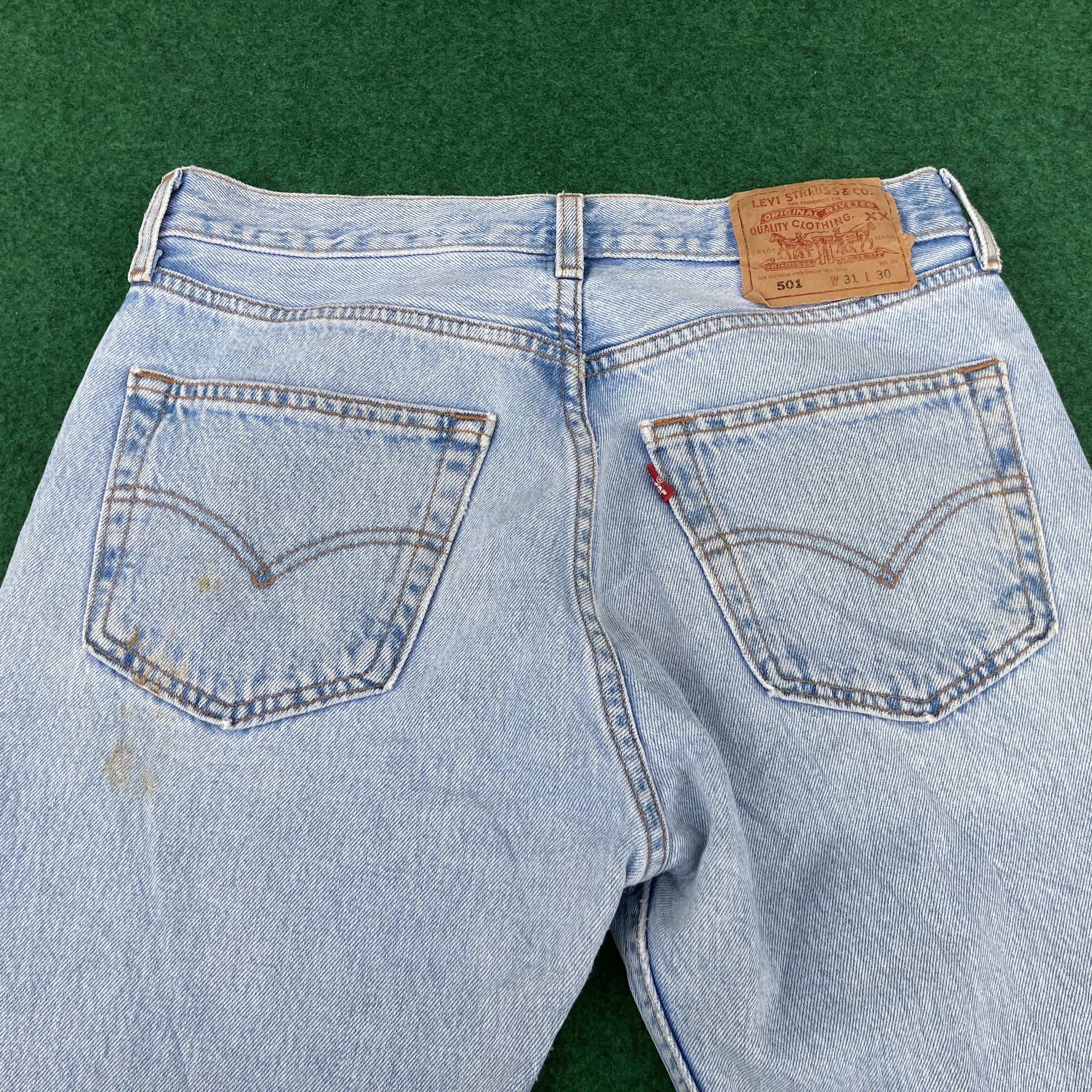 Levi's × Vintage Vtg Levis 501 Distressed Ripped Light Wash Mods Grunge Jeans Size US 29 - 8 Thumbnail