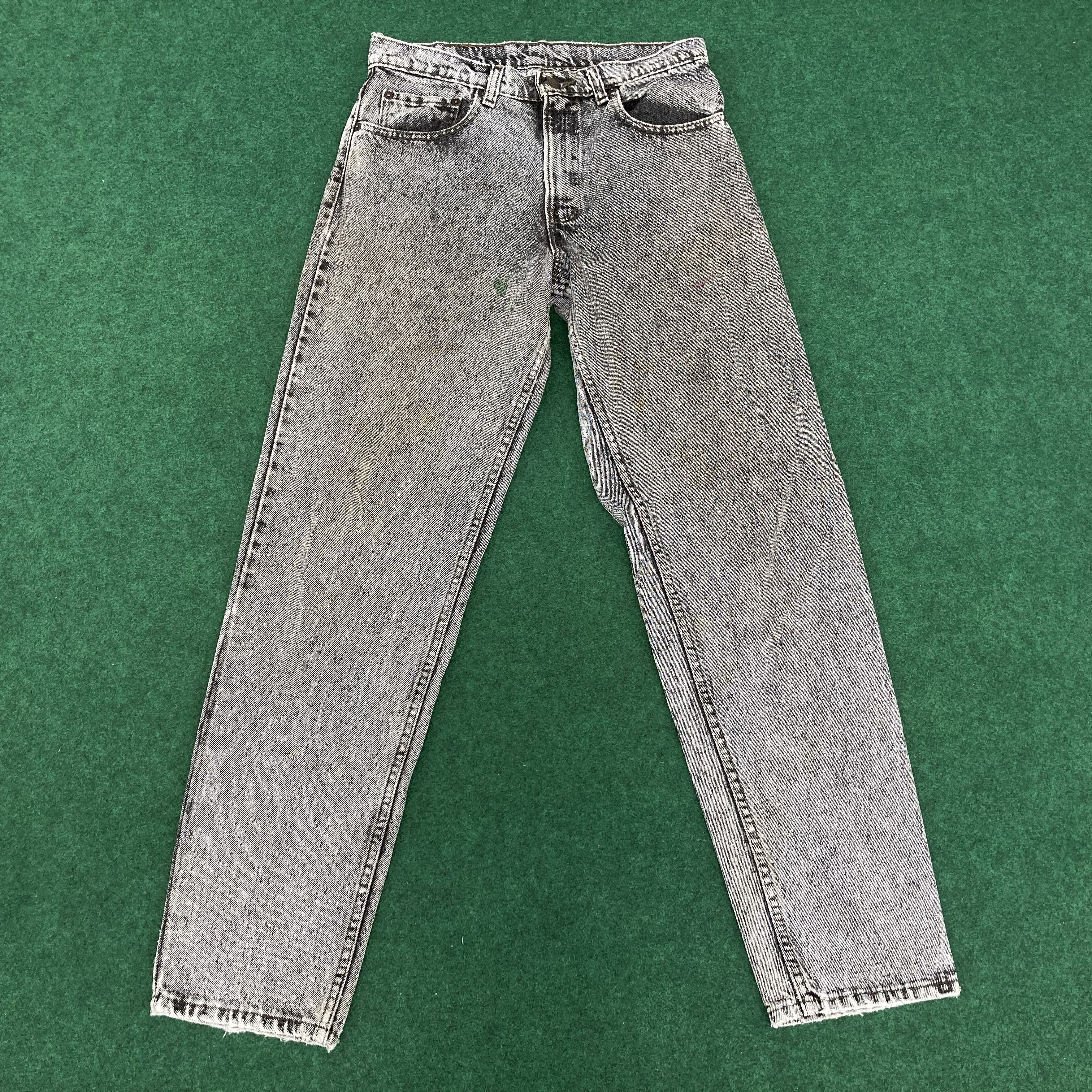 Levis 550 Distressed Ripped Light Wash Black Grunge Jeans