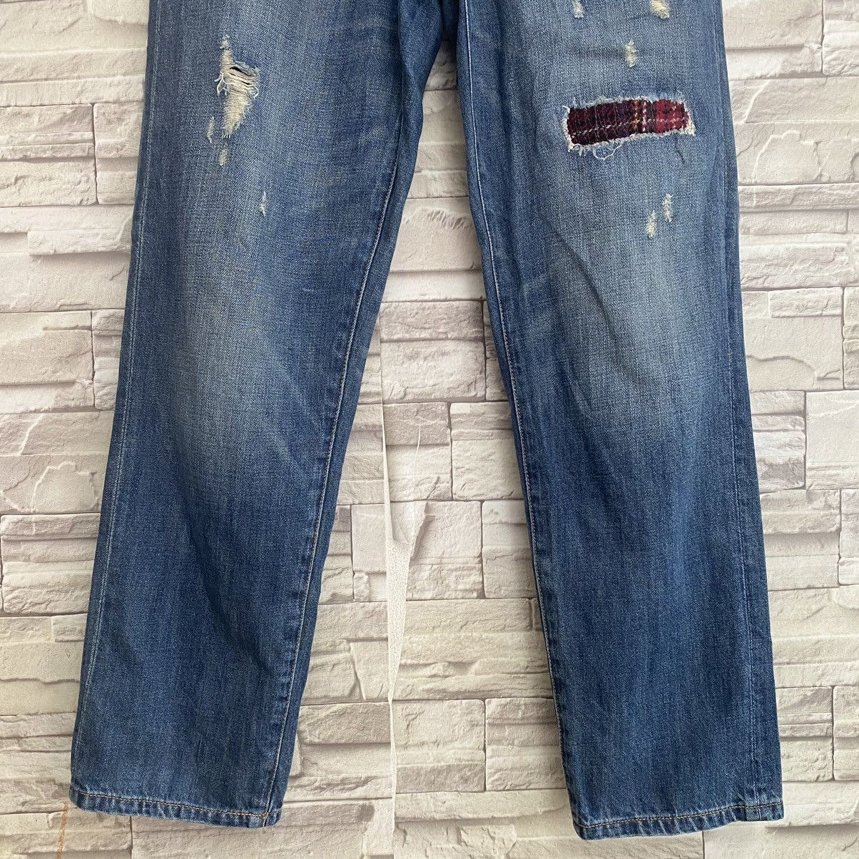 Harris Tweed Denim Patchwork Jeans