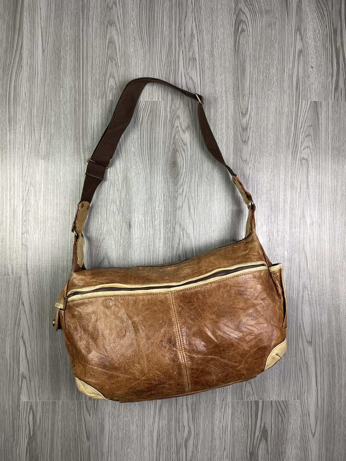 Genuine Leather × Japanese Brand × MasterPiece MasterPiece Japan leather multi compartment messenger bag Size ONE SIZE - 13 Thumbnail
